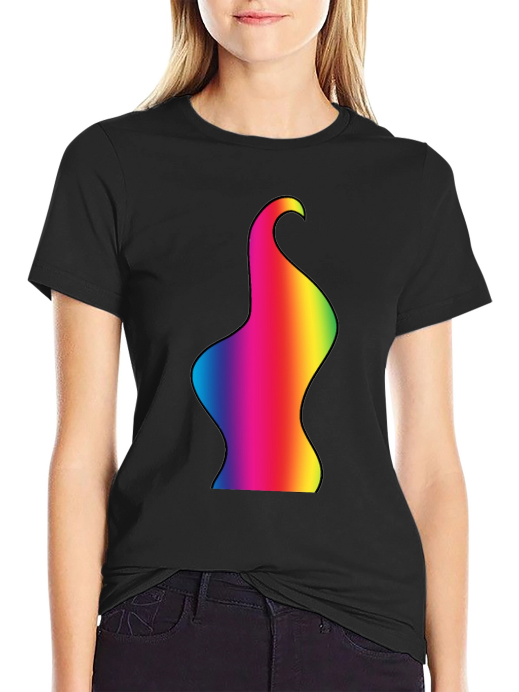 Rainbow Body Art Tee - Black Cotton Blend
