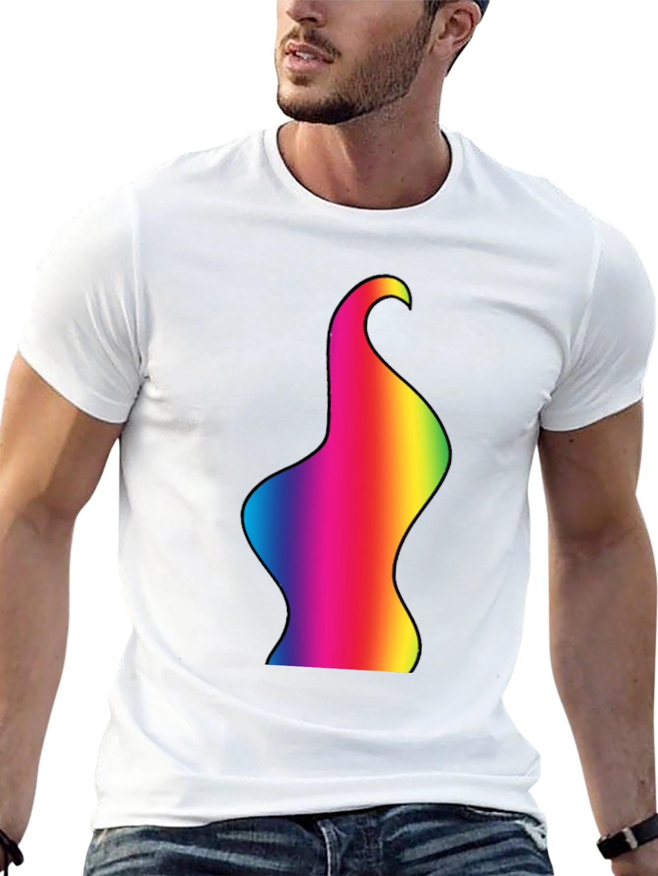 Rainbow Body Art Tee - Black Cotton Blend