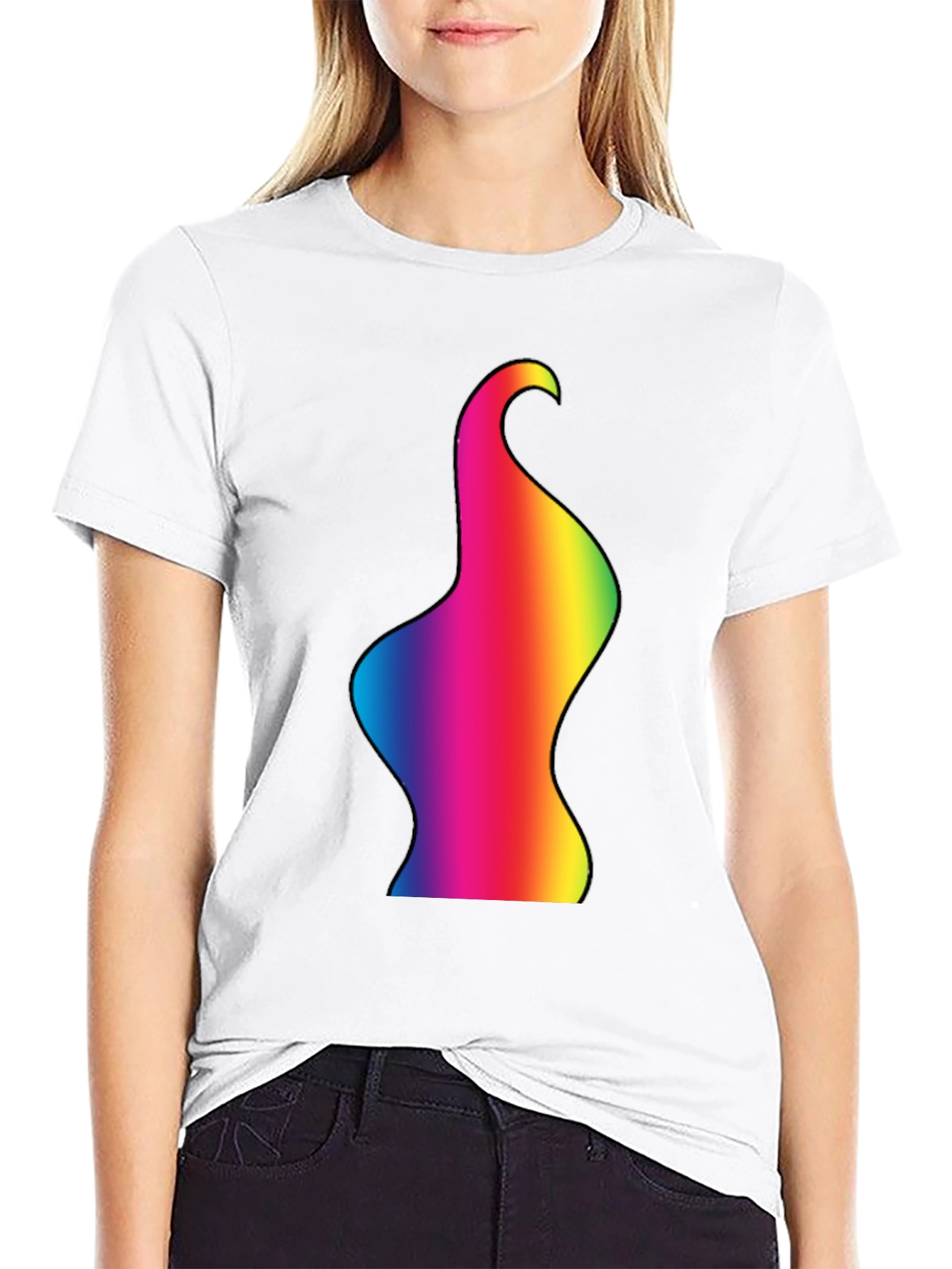 Rainbow Body Art Tee - Black Cotton Blend