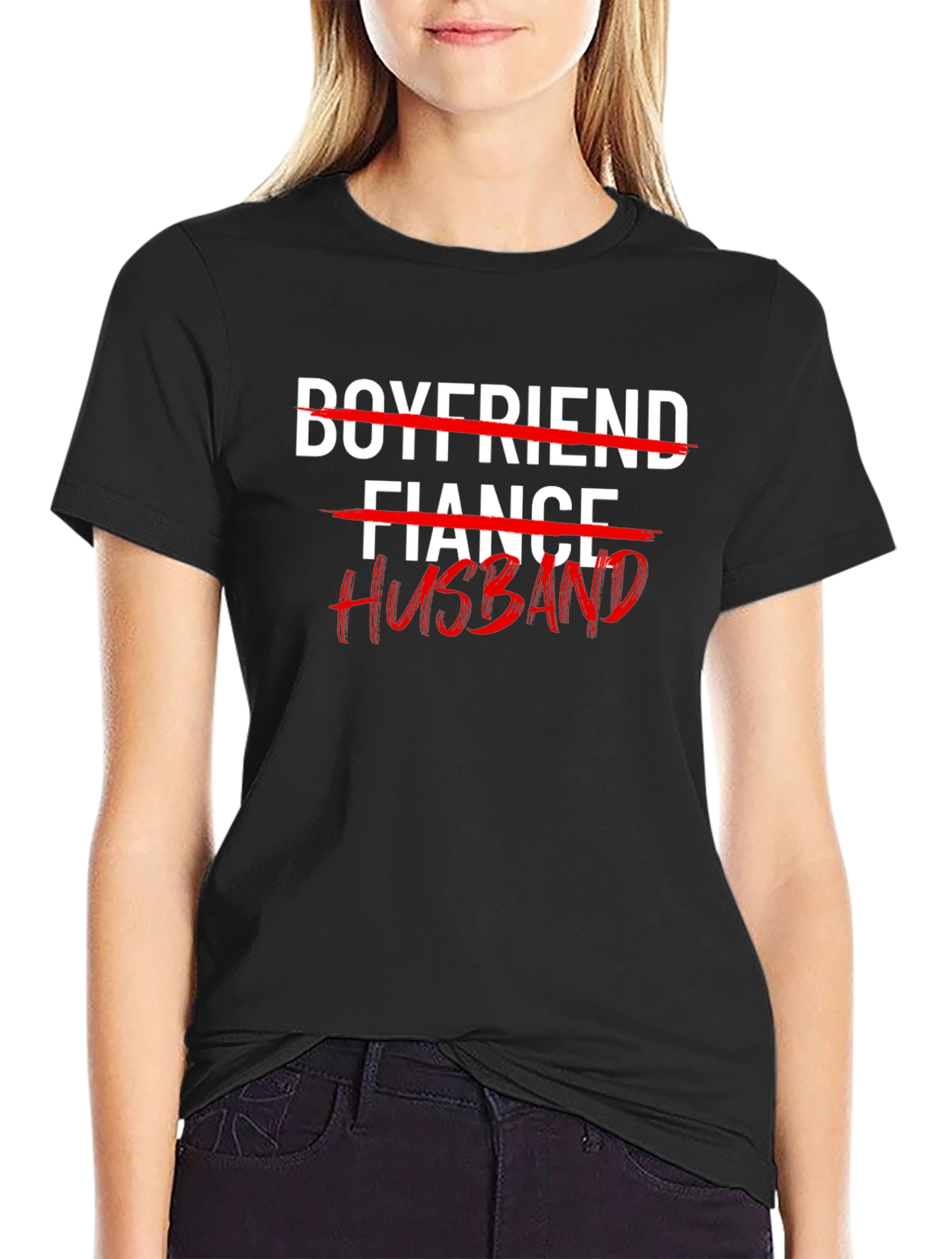 Husband T-Shirt: Crossed Out Fiance & Boyfriend Tee
