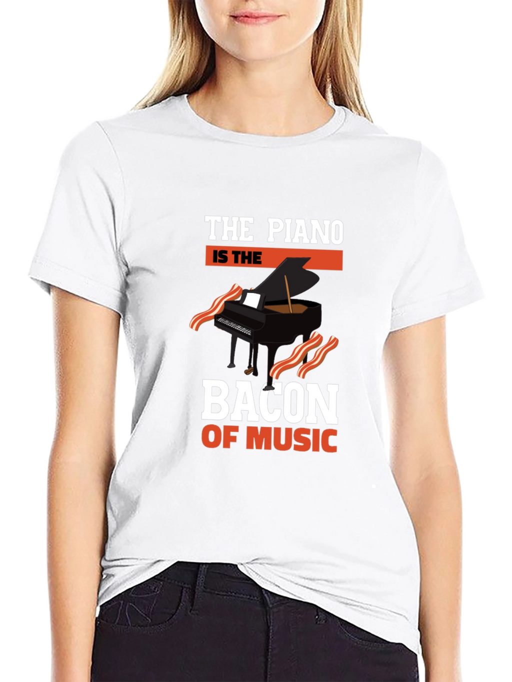 Piano Bacon of Music Graphic T-Shirt