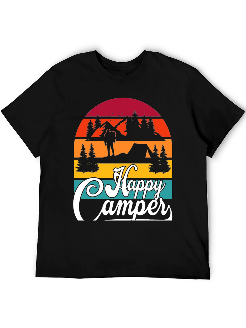 Happy Camper Graphic T-Shirt Outdoor Adventure Tee