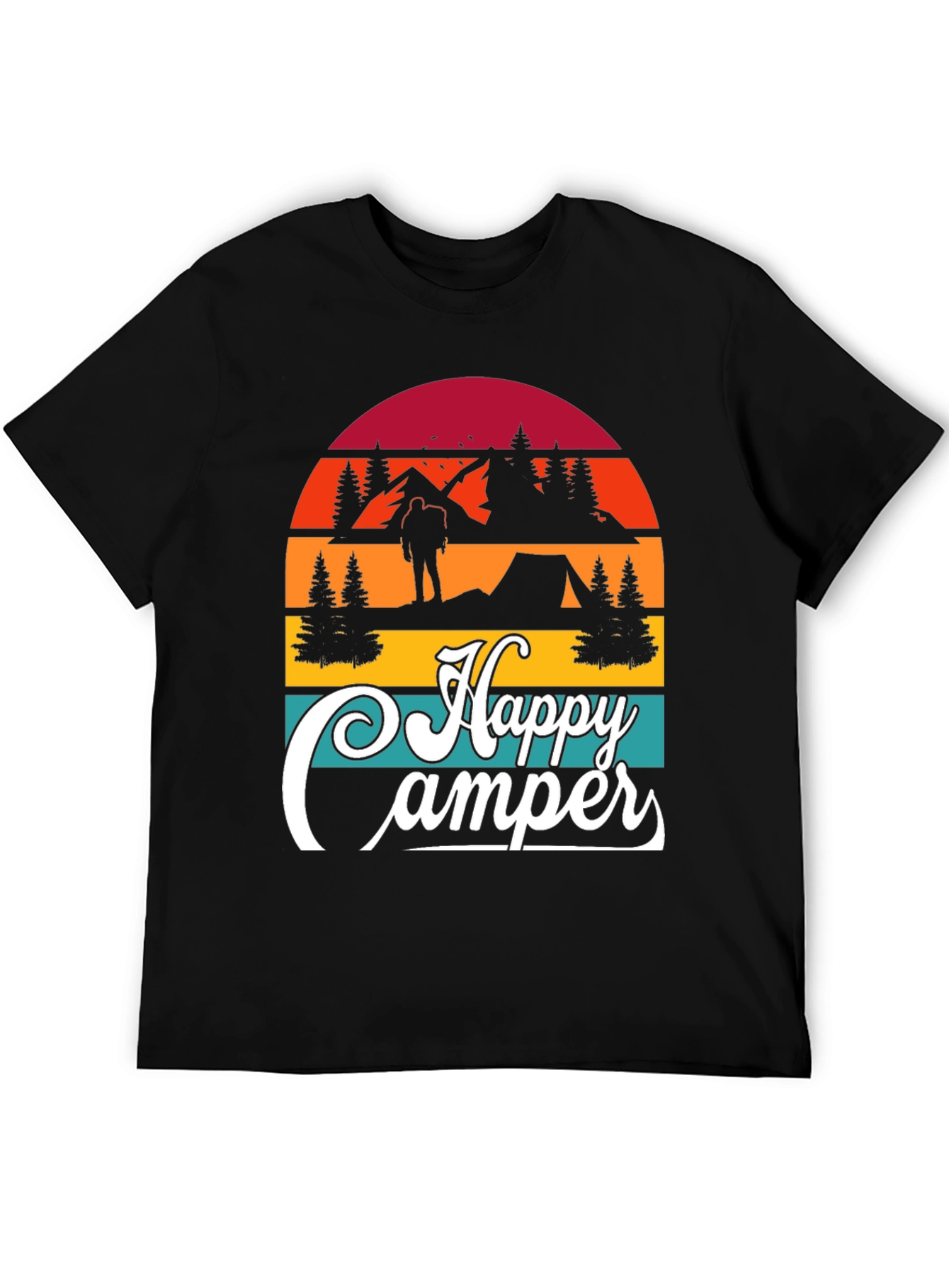 Happy Camper Graphic T-Shirt Outdoor Adventure Tee