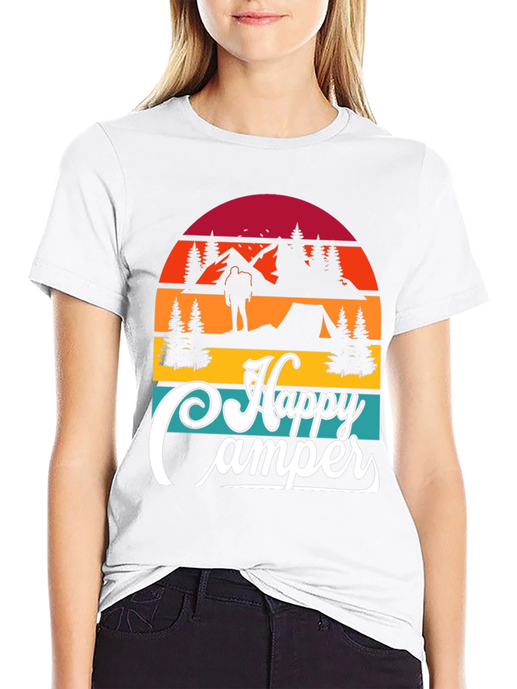 Happy Camper Graphic T-Shirt Outdoor Adventure Tee