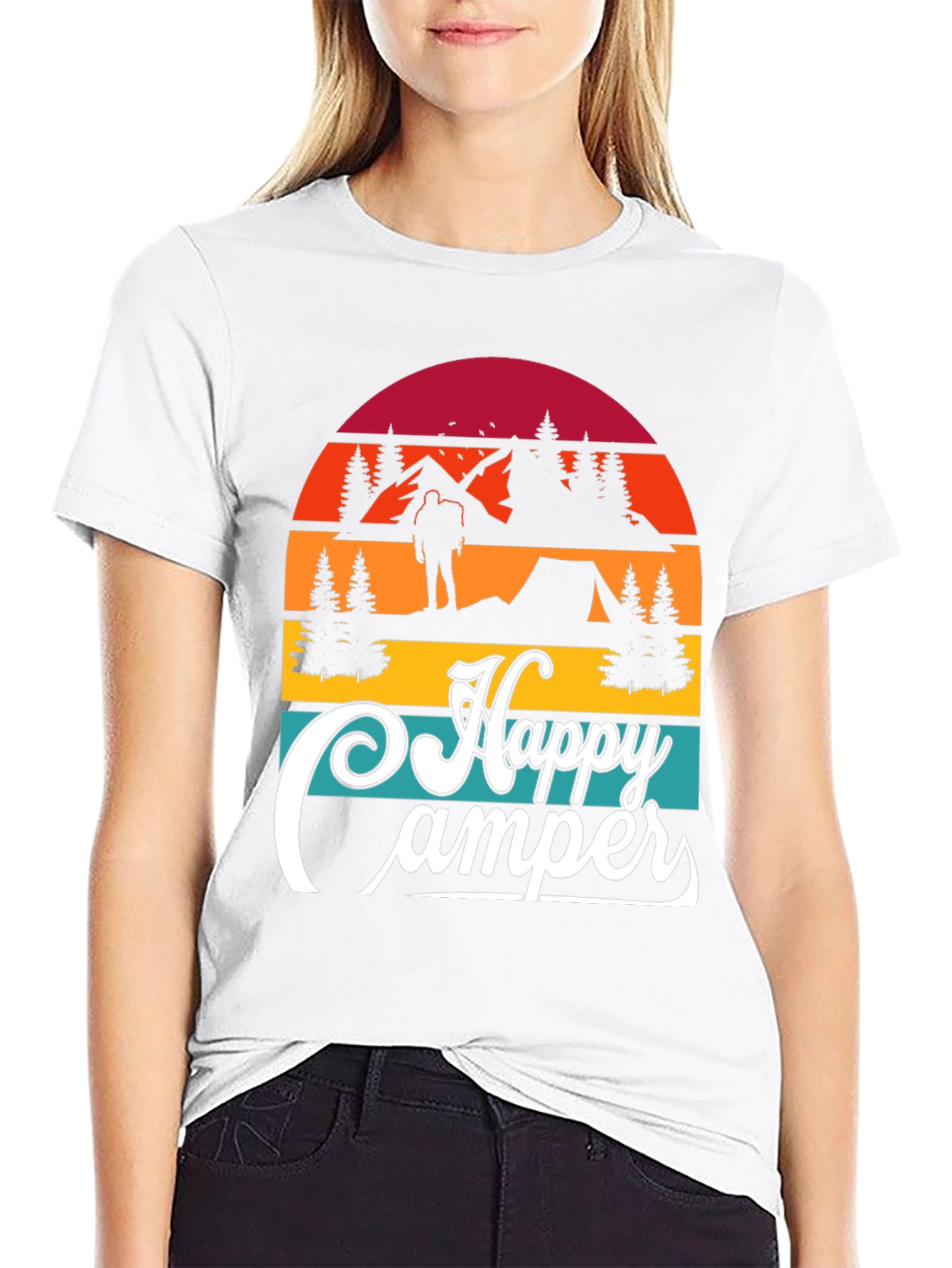 Happy Camper Graphic T-Shirt Outdoor Adventure Tee