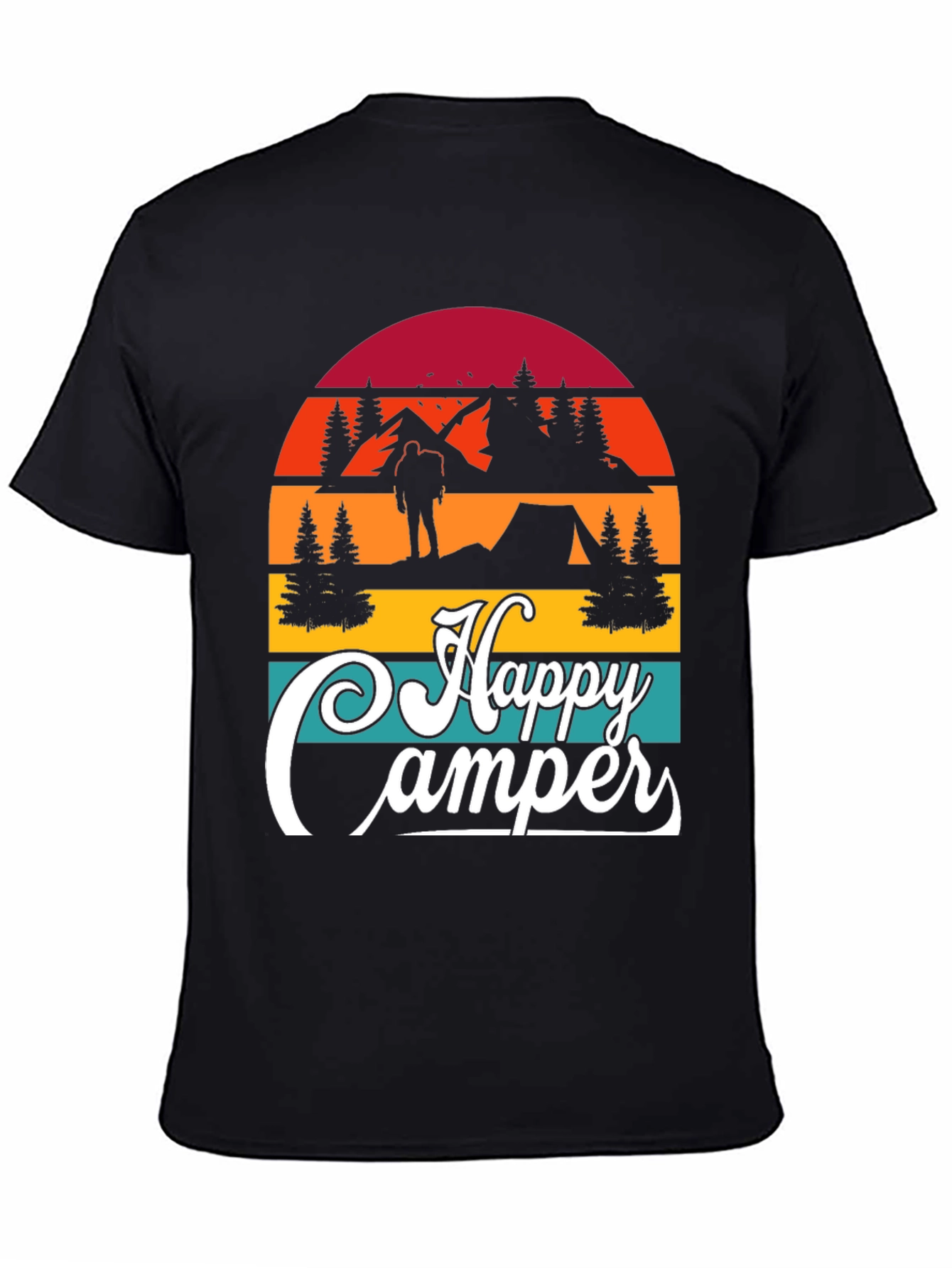 Happy Camper Graphic T-Shirt Outdoor Adventure Tee
