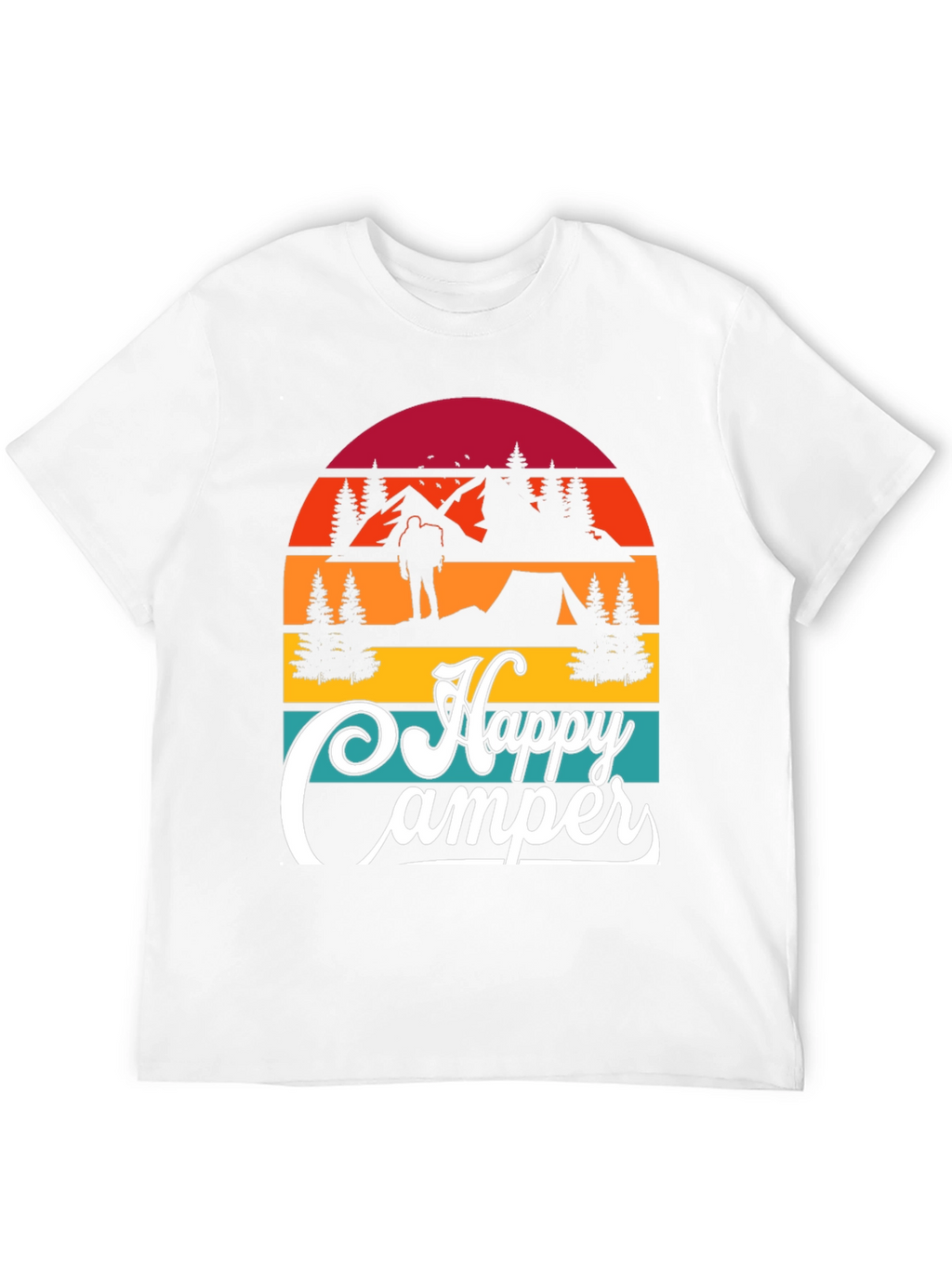 Happy Camper Graphic T-Shirt Outdoor Adventure Tee