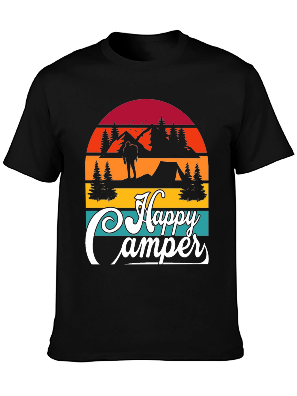 Happy Camper Graphic T-Shirt Outdoor Adventure Tee