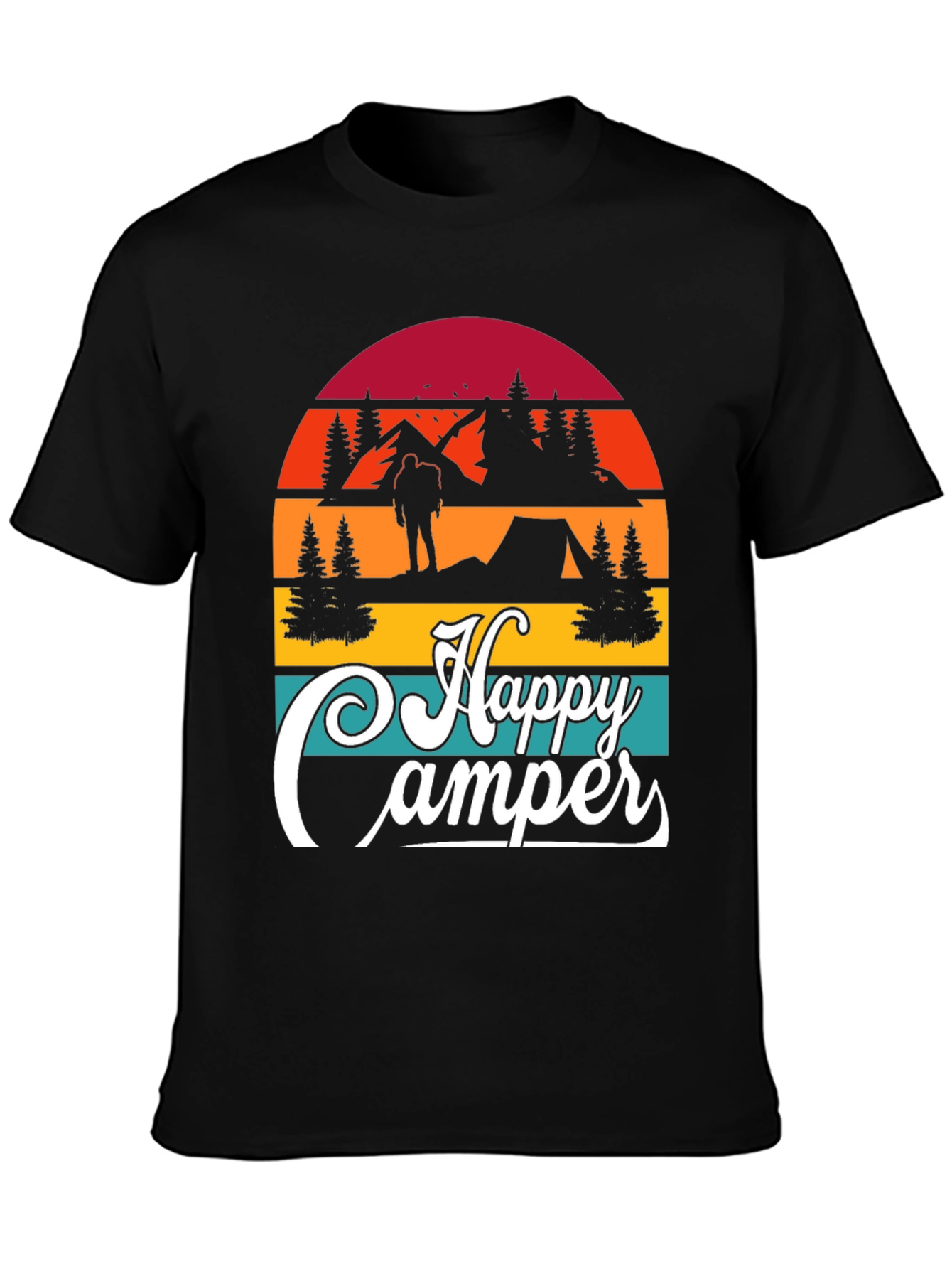 Happy Camper Graphic T-Shirt Outdoor Adventure Tee