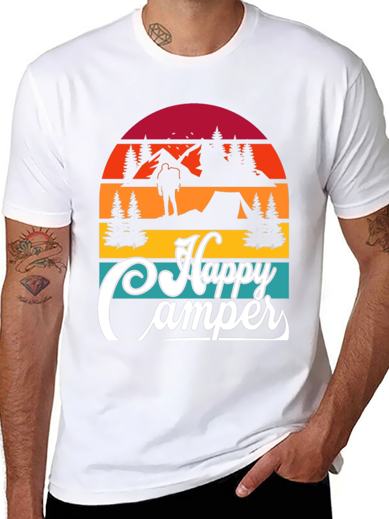 Happy Camper Graphic T-Shirt Outdoor Adventure Tee
