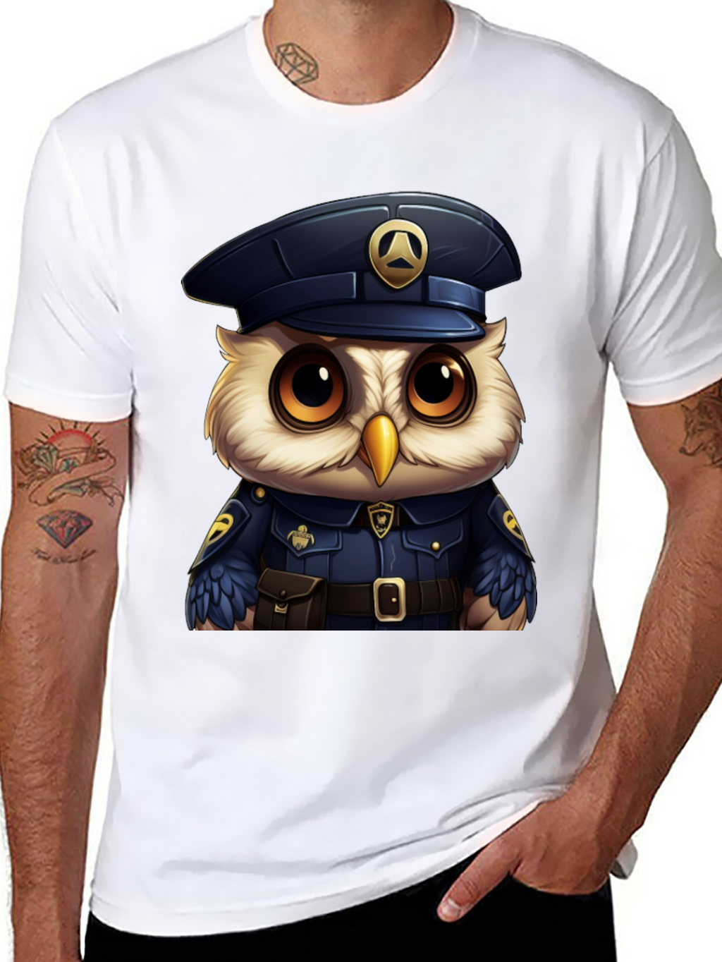 Owl Police Officer T-Shirt