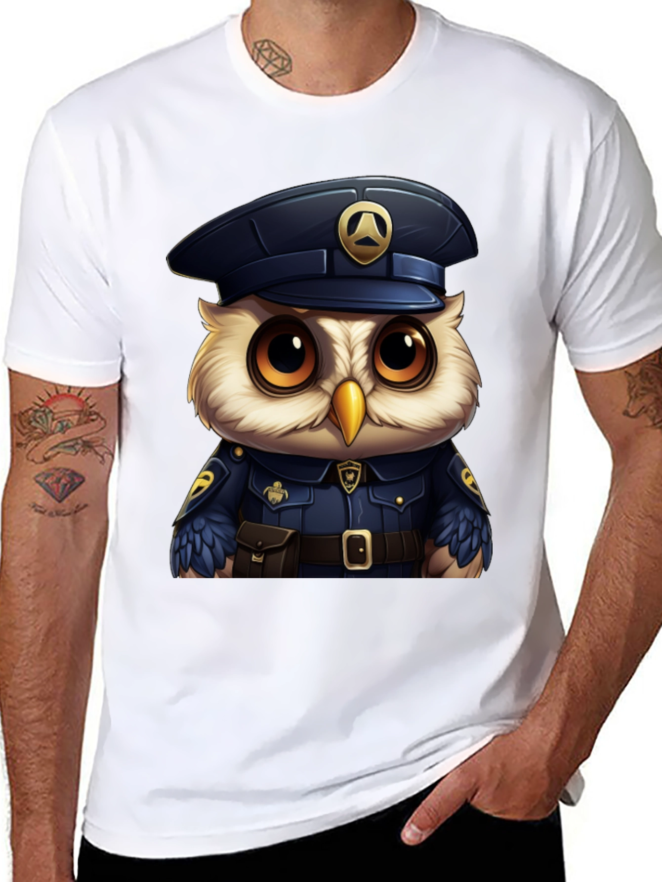 Owl Police Officer T-Shirt