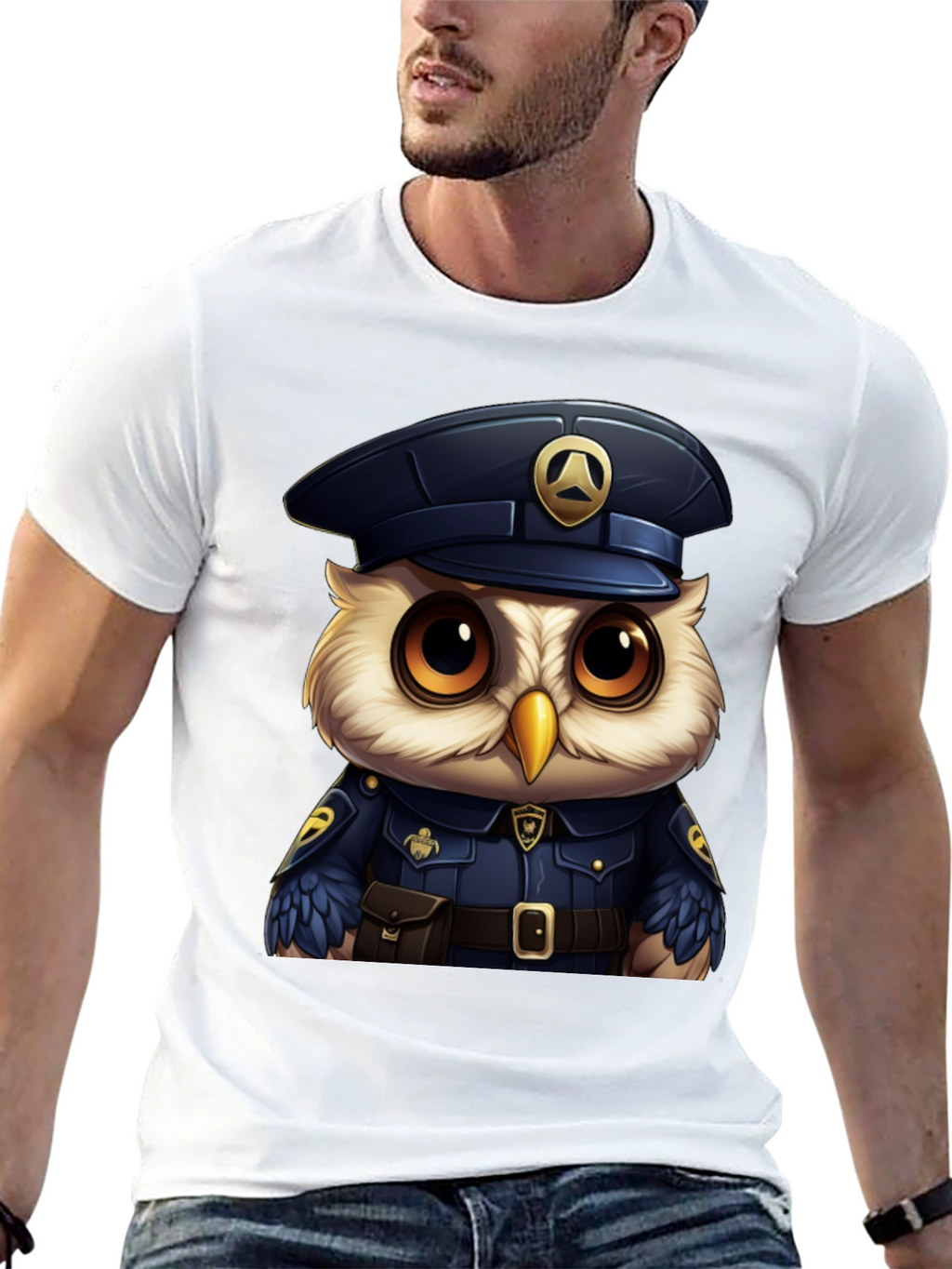 Owl Police Officer T-Shirt