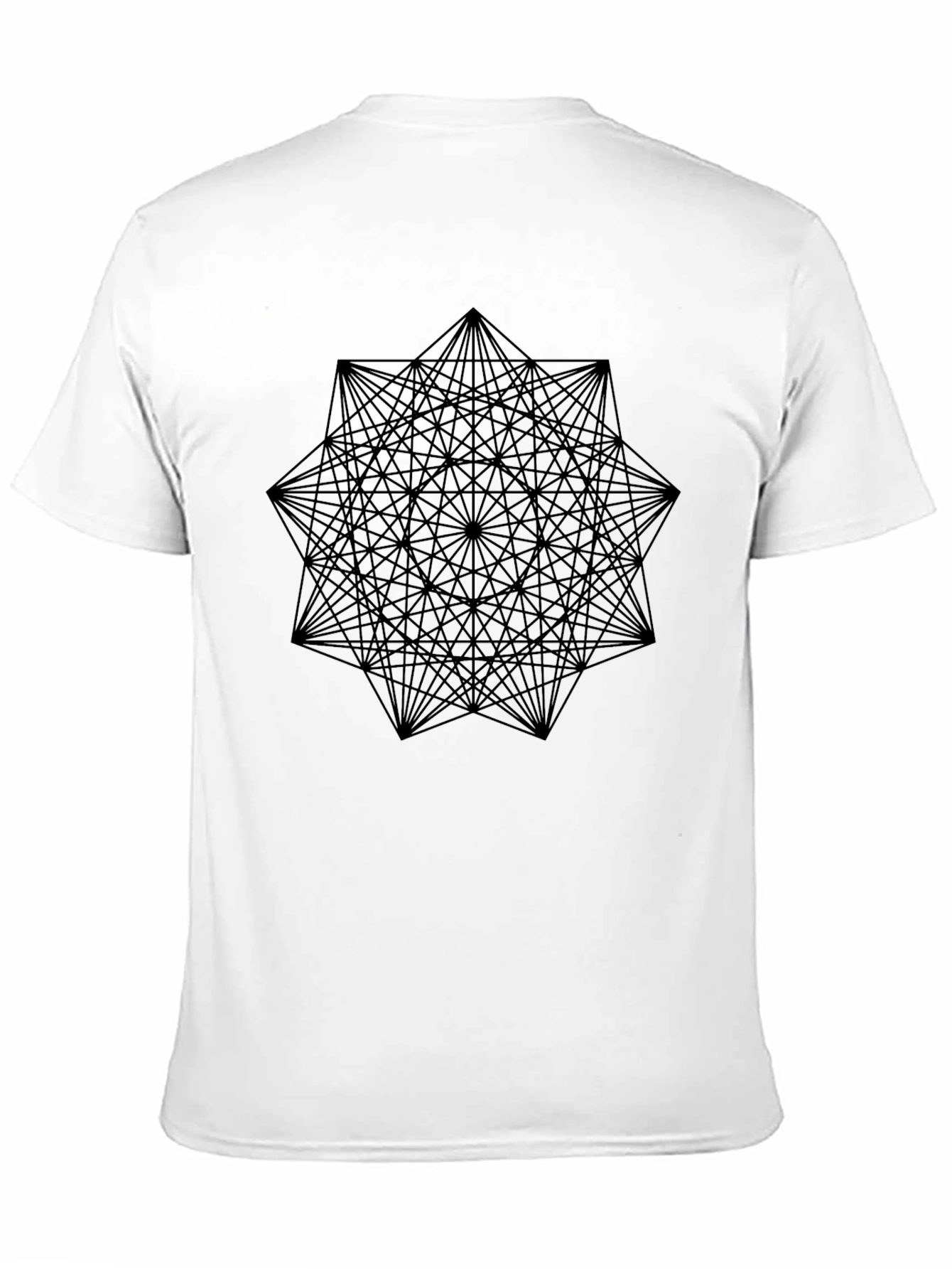 Geometric Starburst Graphic Tee - Black