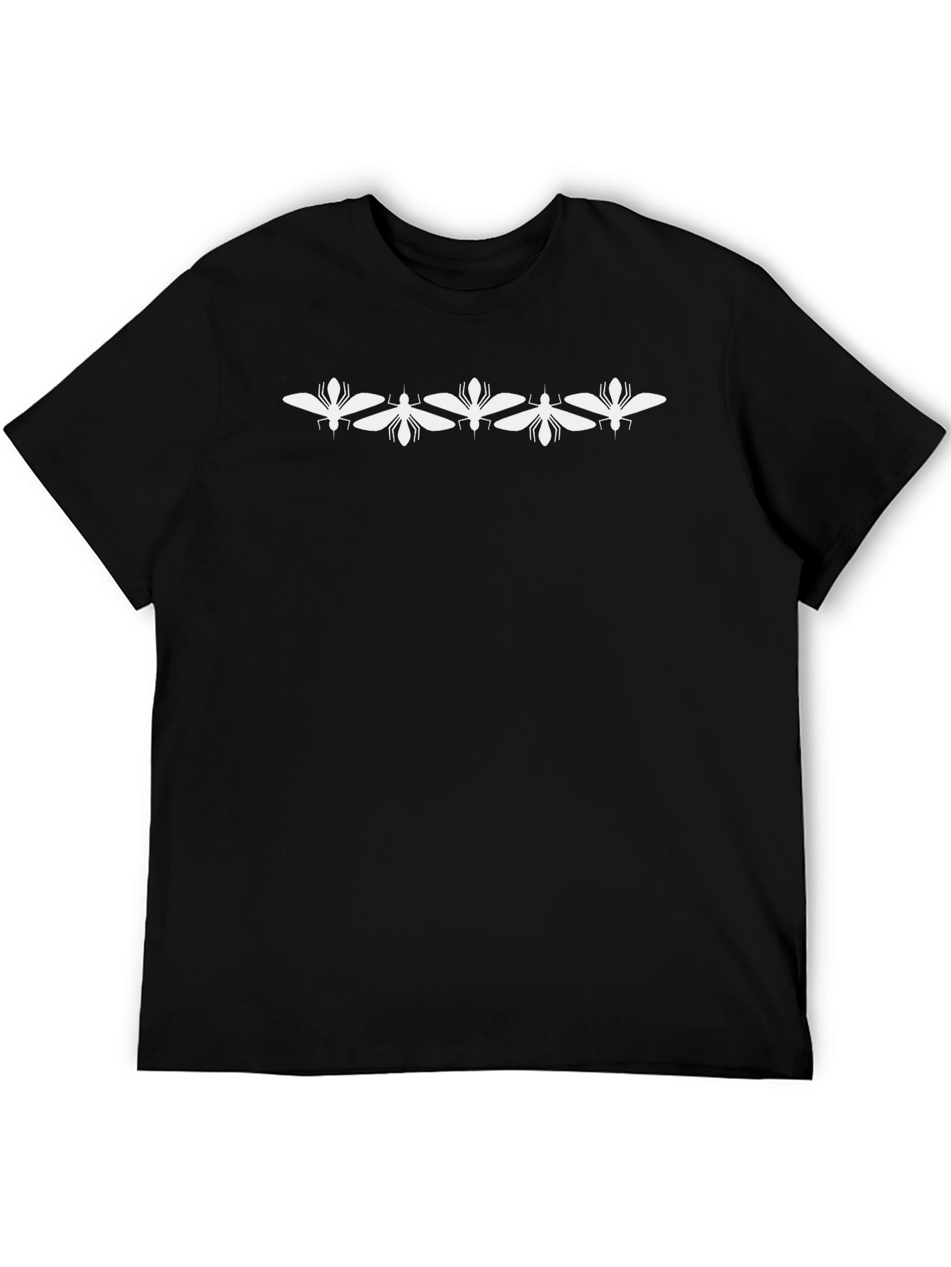 Insect Graphic Tee - Black Cotton Crew Neck T-Shirt