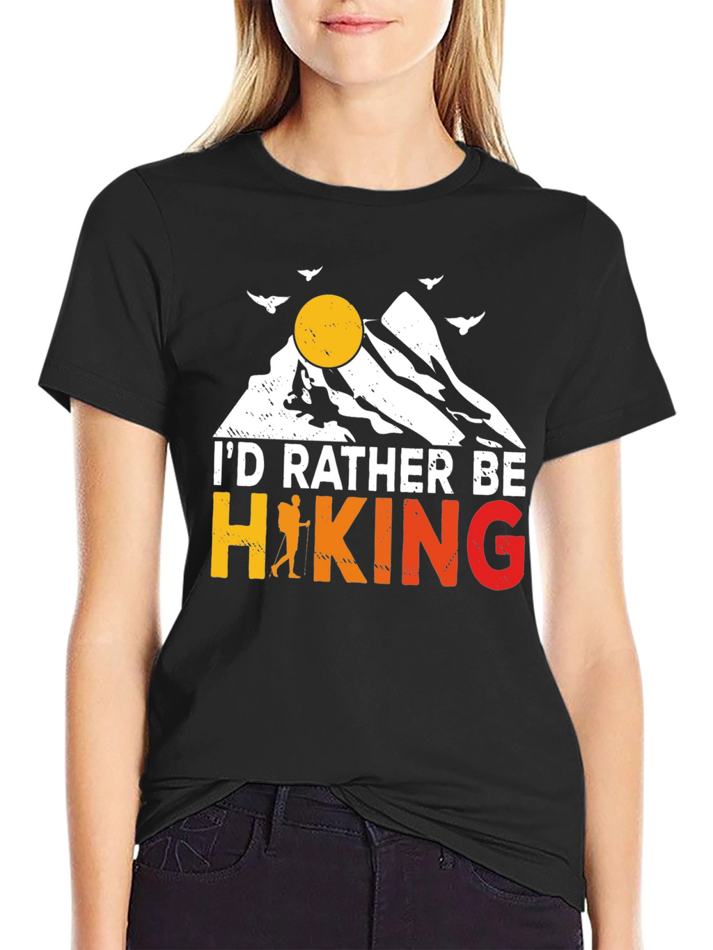 Hiking Graphic Tee - Id Rather Be Hiking T-Shirt