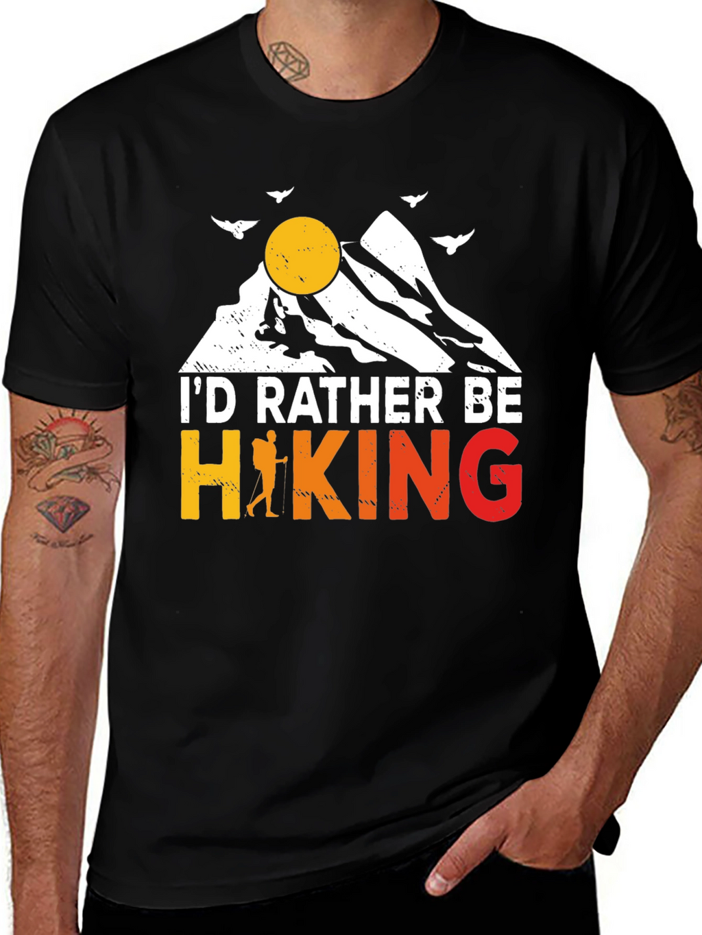 Hiking Graphic Tee - Id Rather Be Hiking T-Shirt