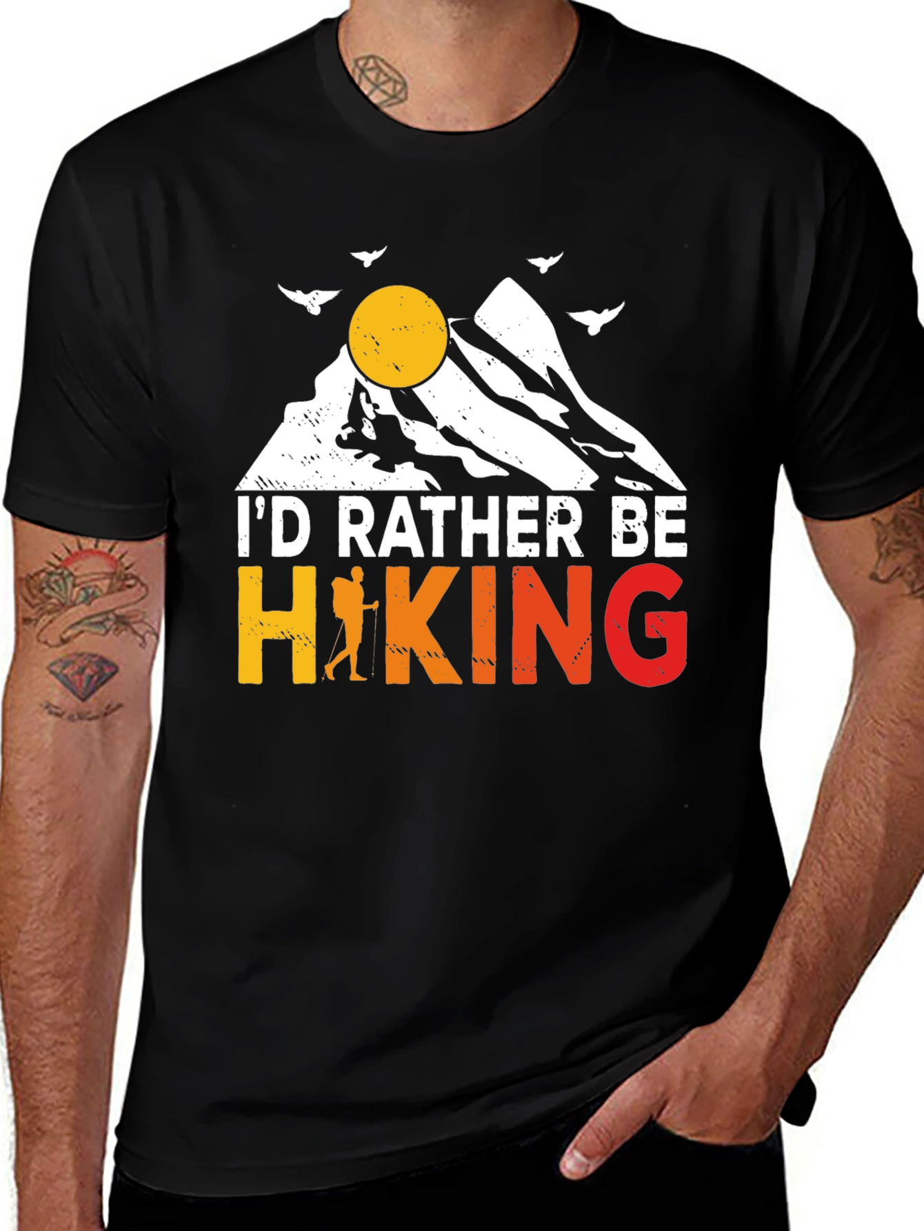 Hiking Graphic Tee - Id Rather Be Hiking T-Shirt