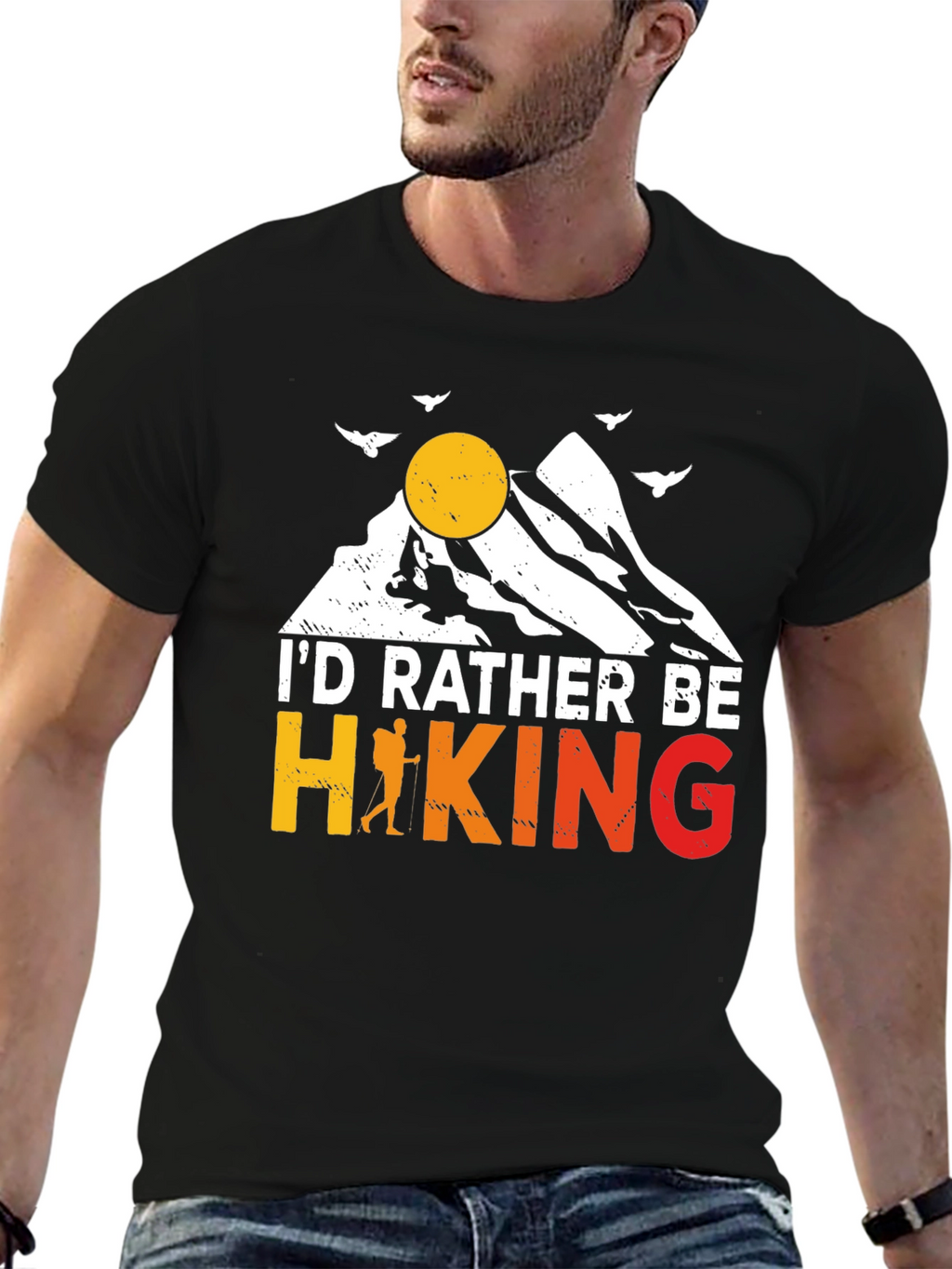 Hiking Graphic Tee - Id Rather Be Hiking T-Shirt