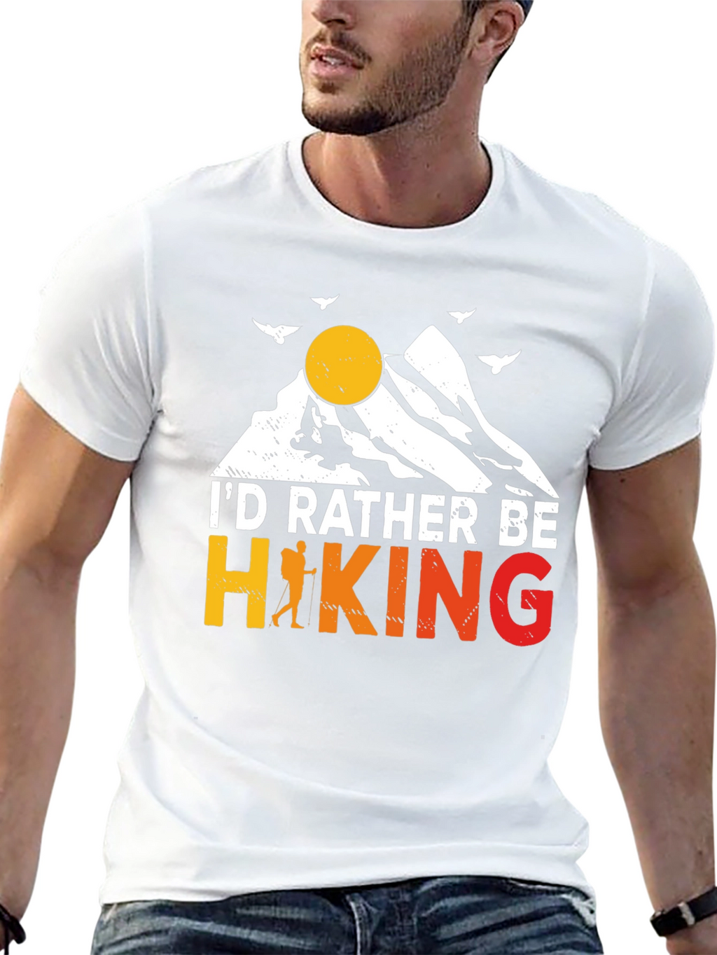 Hiking Graphic Tee - Id Rather Be Hiking T-Shirt
