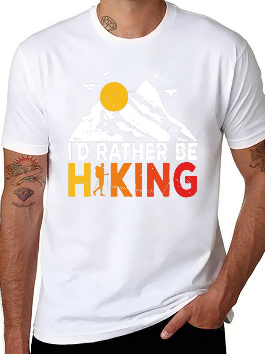 Hiking Graphic Tee - Id Rather Be Hiking T-Shirt