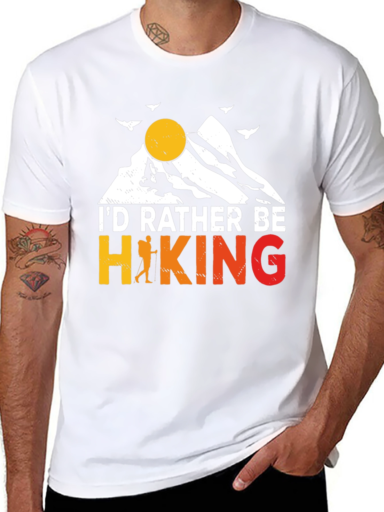 Hiking Graphic Tee - Id Rather Be Hiking T-Shirt