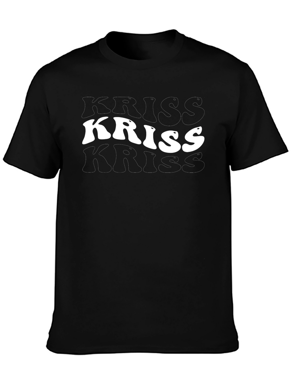 Kriss Graphic Tee - Black Crewneck T-Shirt