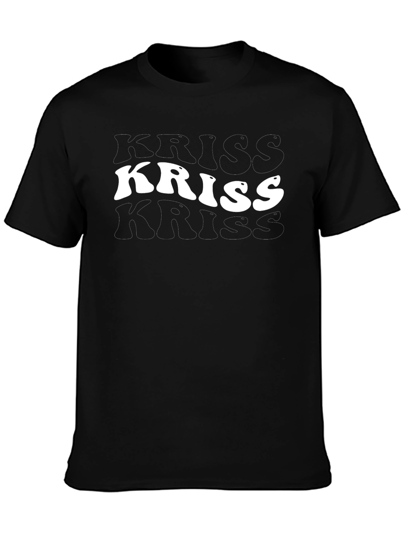 Kriss Graphic Tee - Black Crewneck T-Shirt