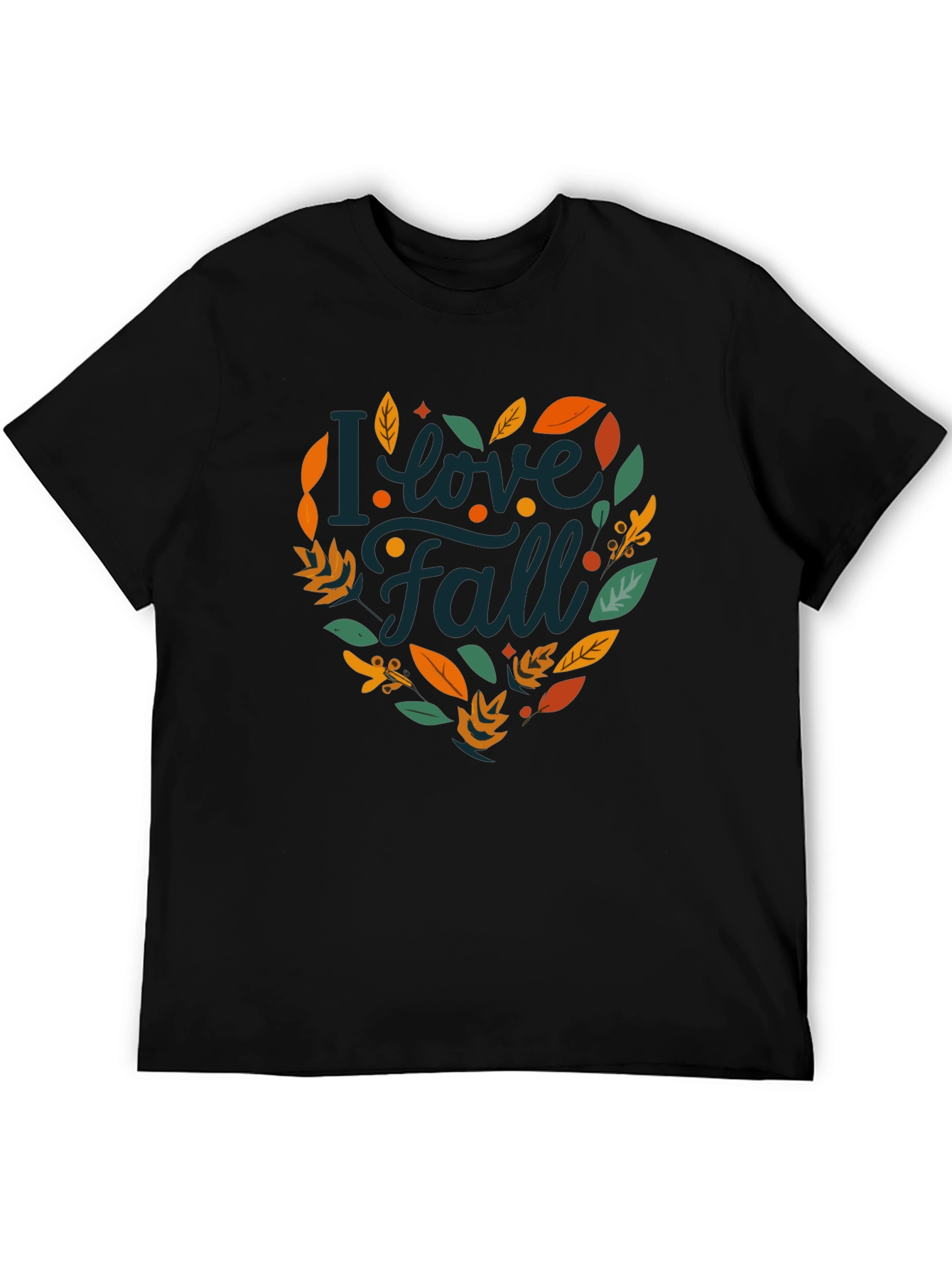 I Love Fall T-Shirt - Black Autumn Graphic Tee