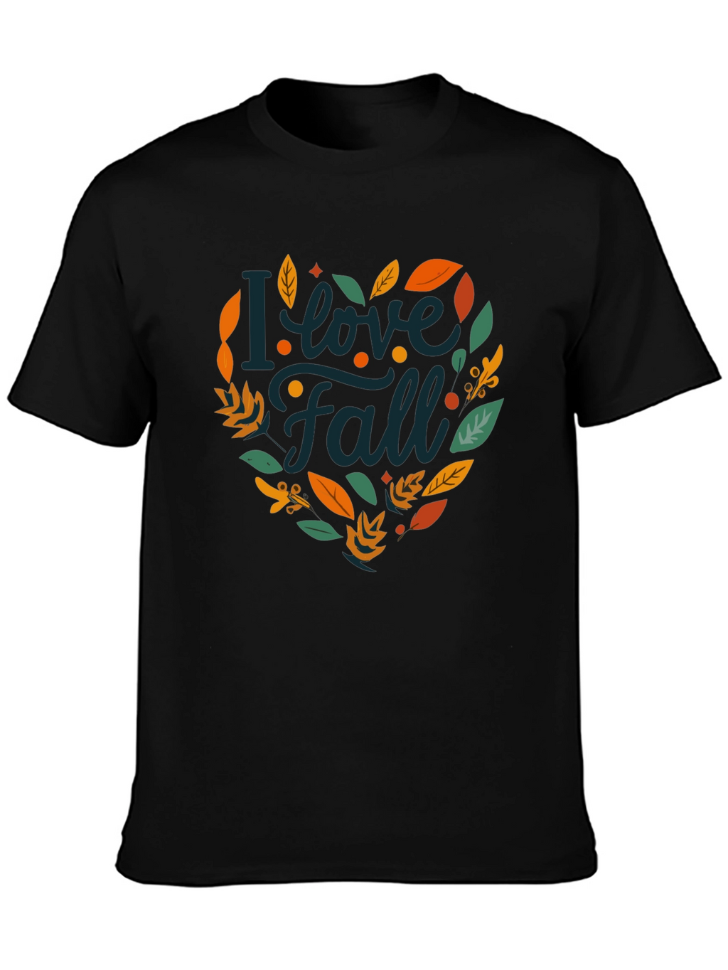 I Love Fall T-Shirt - Black Autumn Graphic Tee