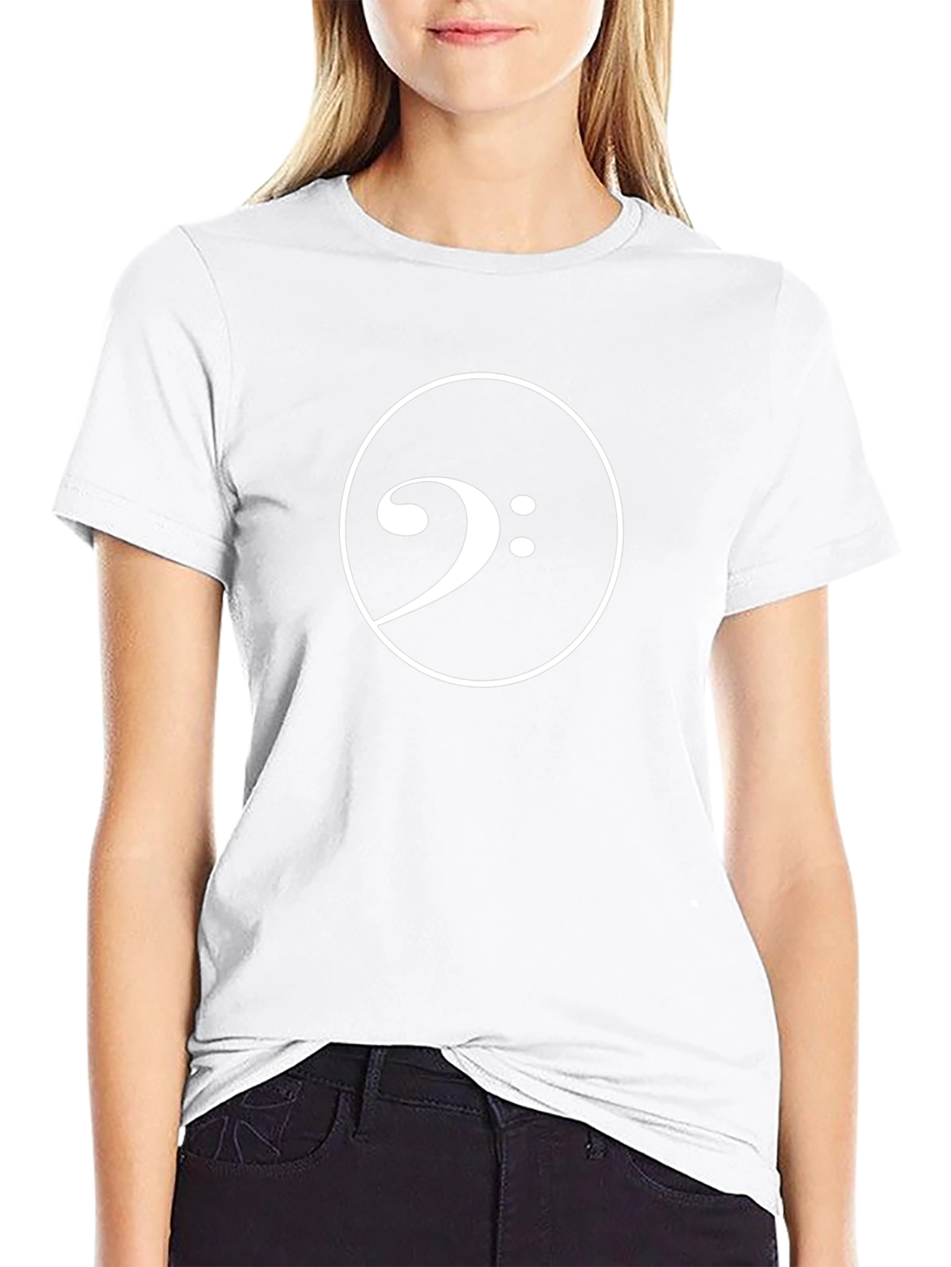Bass Clef Black T-Shirt Music Lover Tee