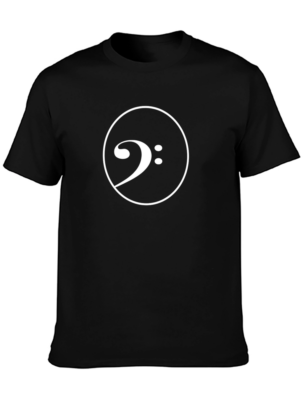 Bass Clef Black T-Shirt Music Lover Tee