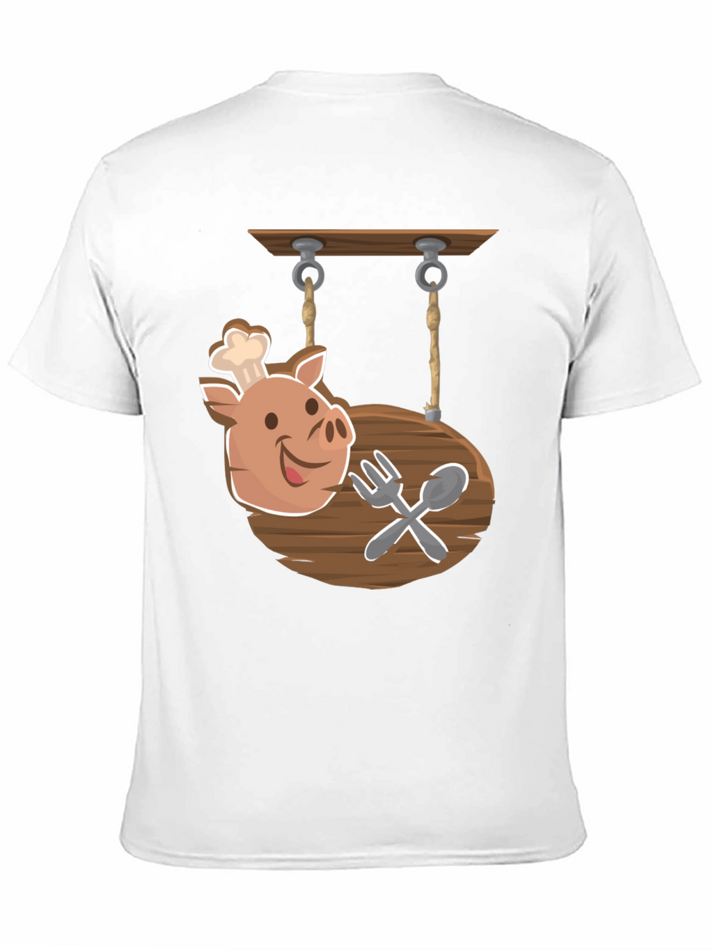 Chef Pig Sign Black T-Shirt