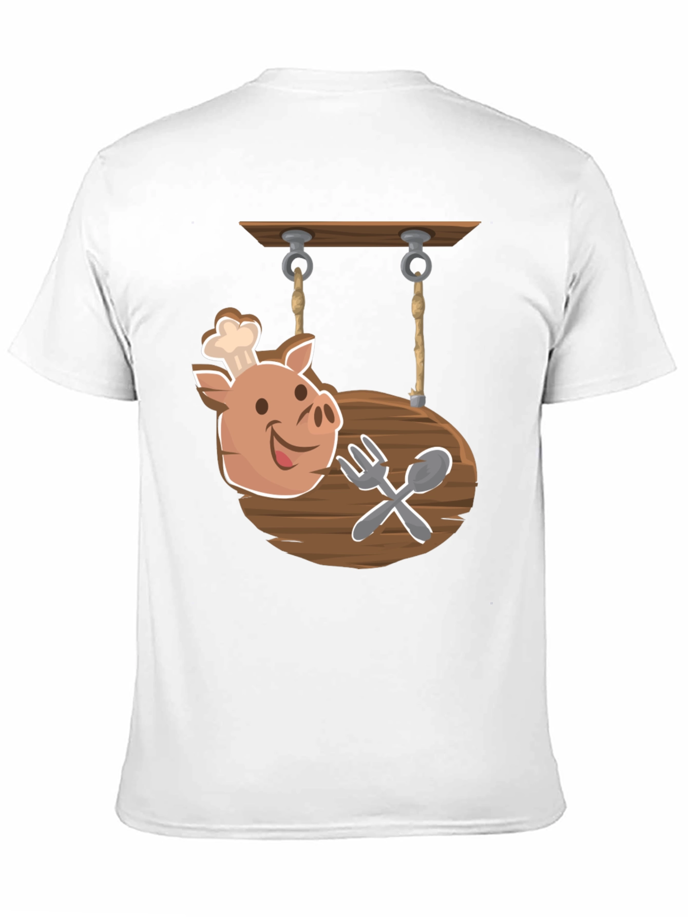 Chef Pig Sign Black T-Shirt