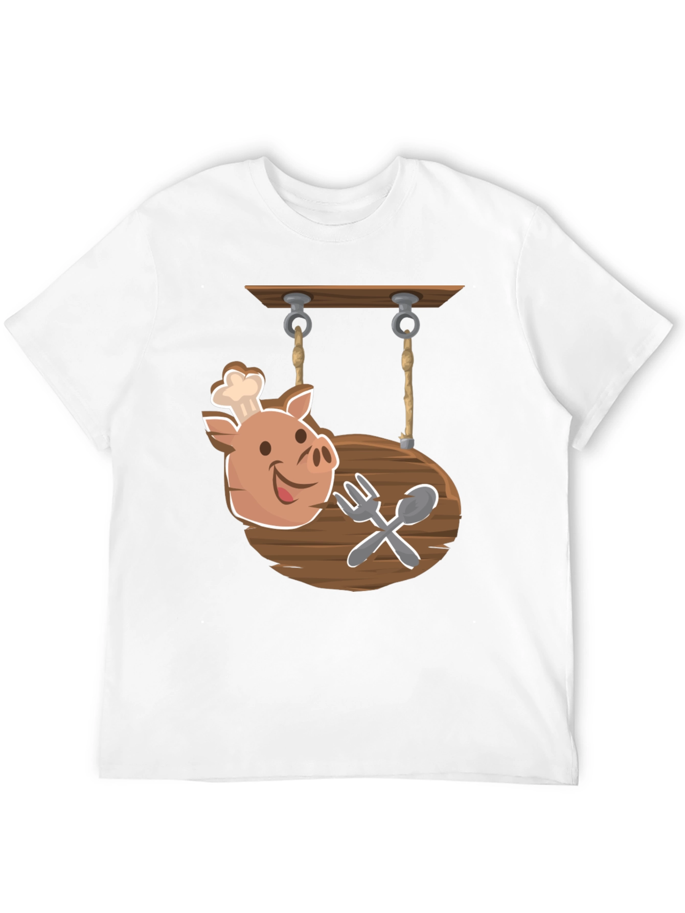 Chef Pig Sign Black T-Shirt