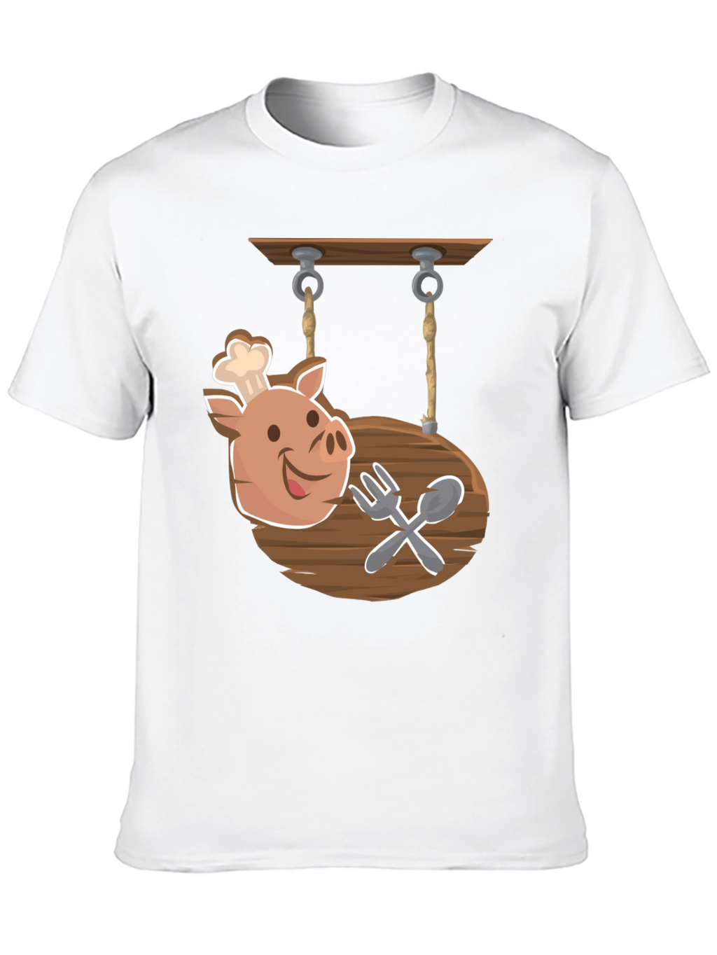Chef Pig Sign Black T-Shirt