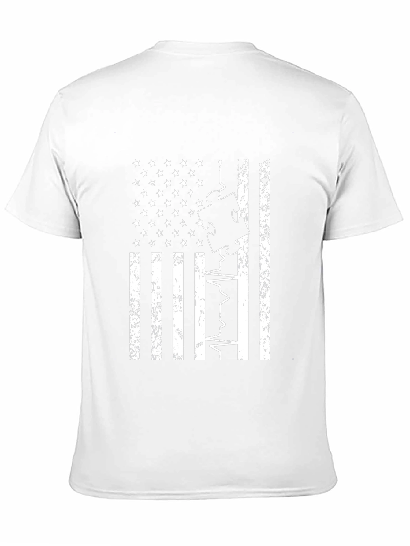 American Flag Autism Puzzle T-Shirt