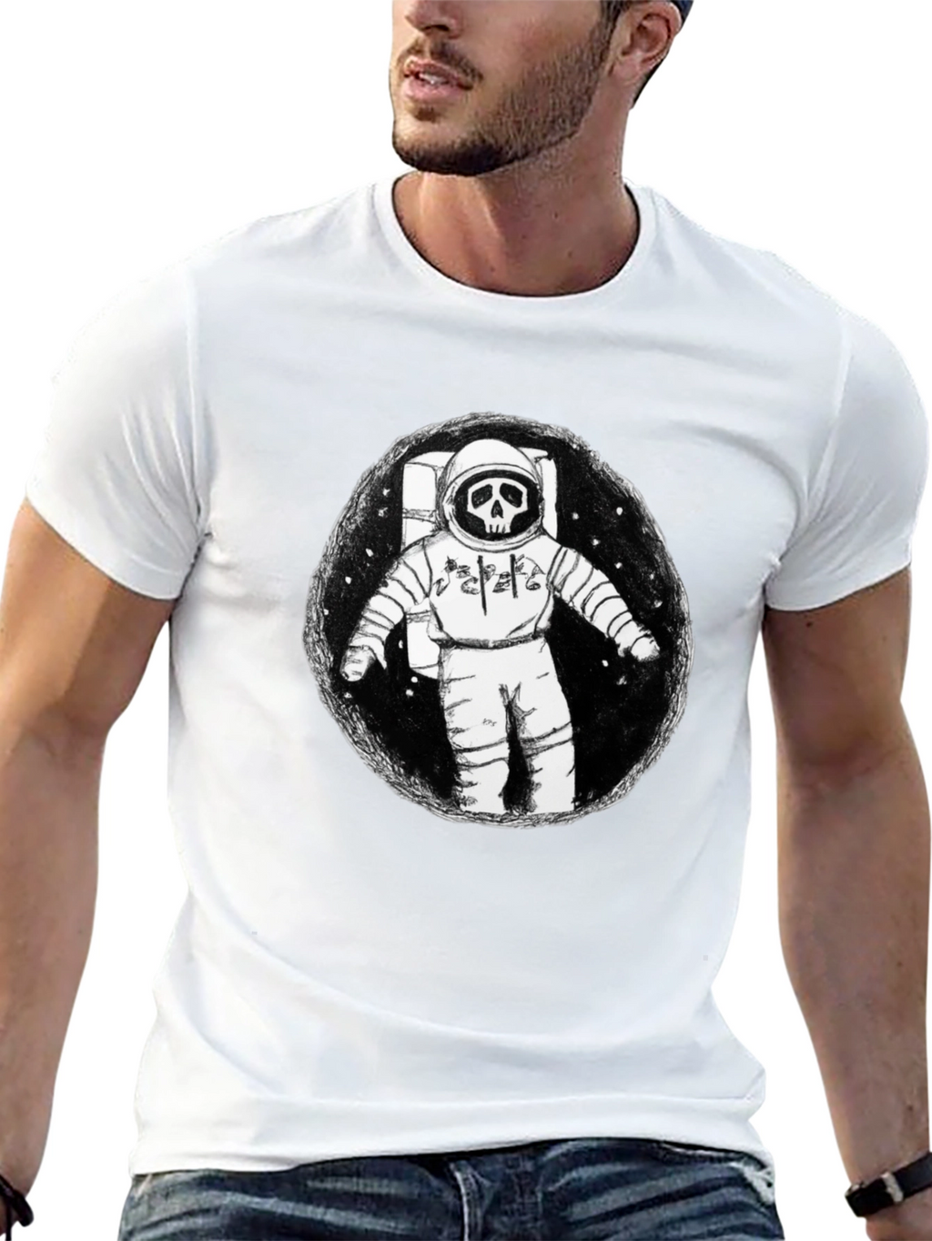 Grim Astronaut Graphic T-Shirt