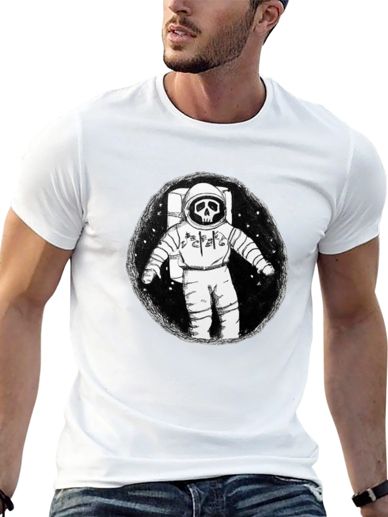 Grim Astronaut Graphic T-Shirt
