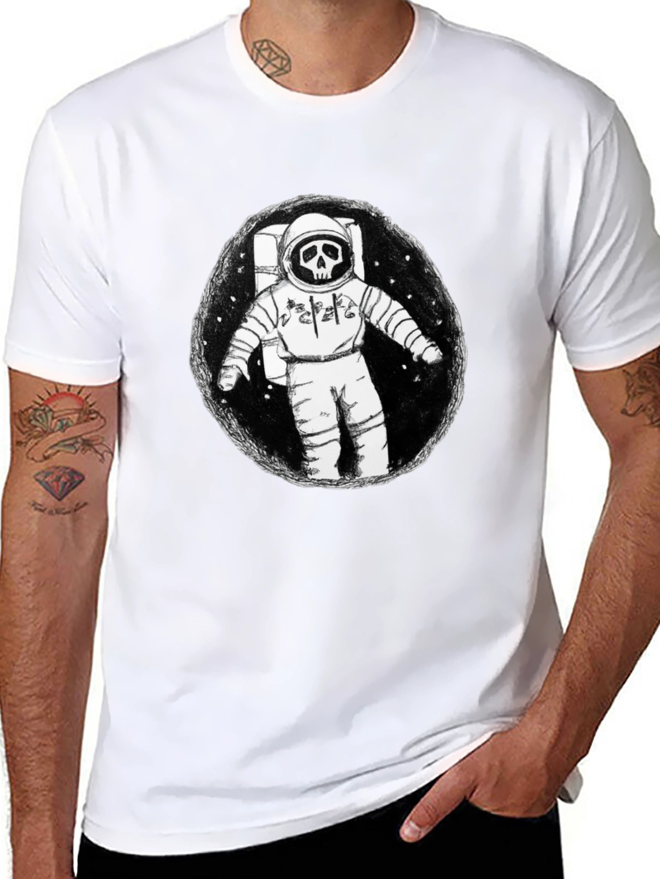 Grim Astronaut Graphic T-Shirt