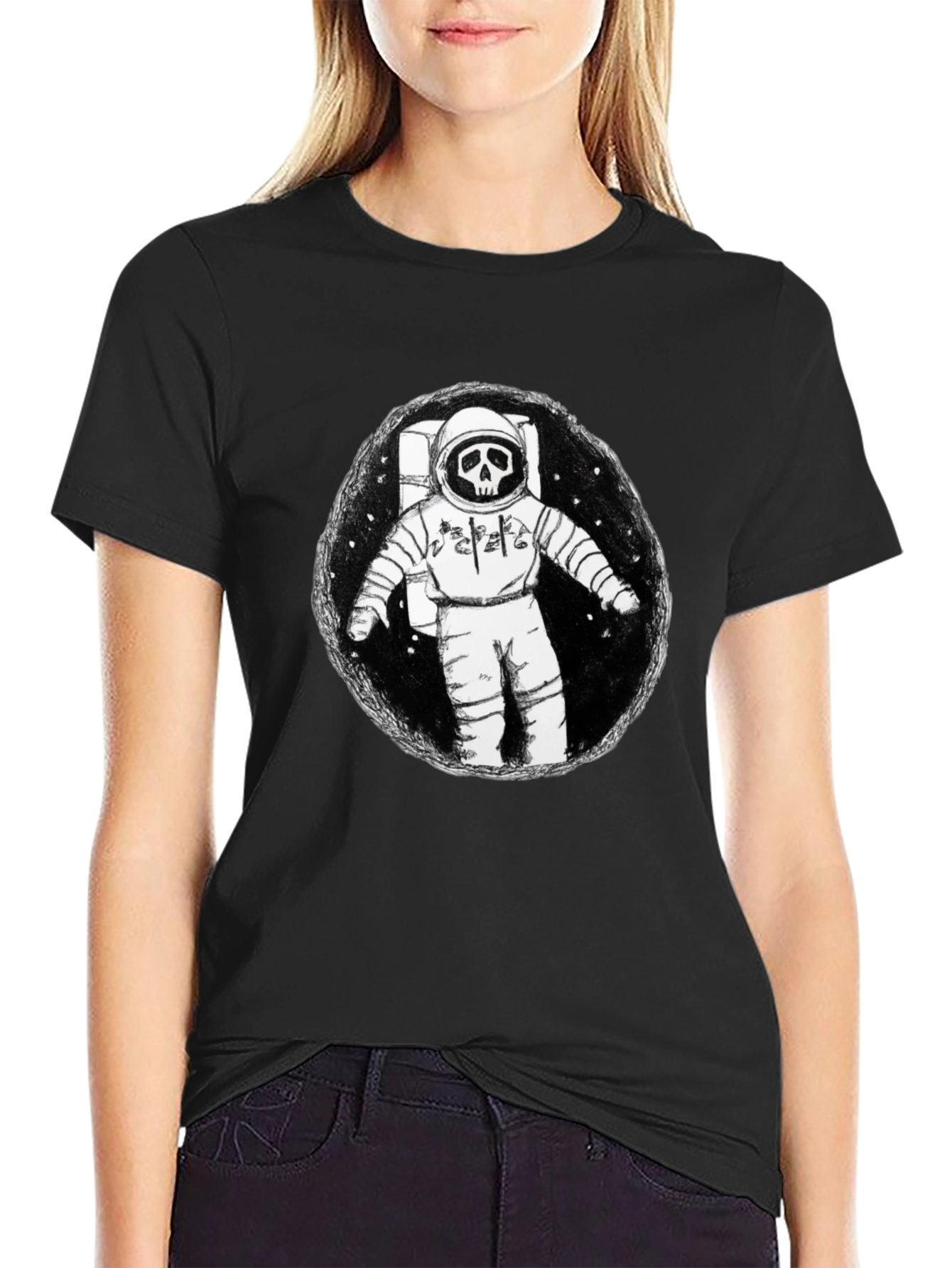 Grim Astronaut Graphic T-Shirt