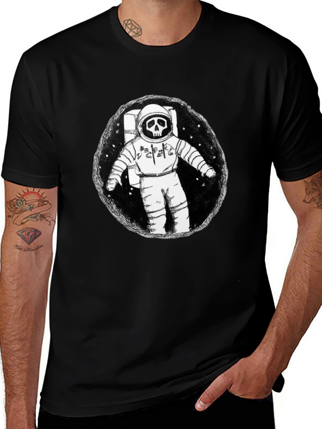 Grim Astronaut Graphic T-Shirt