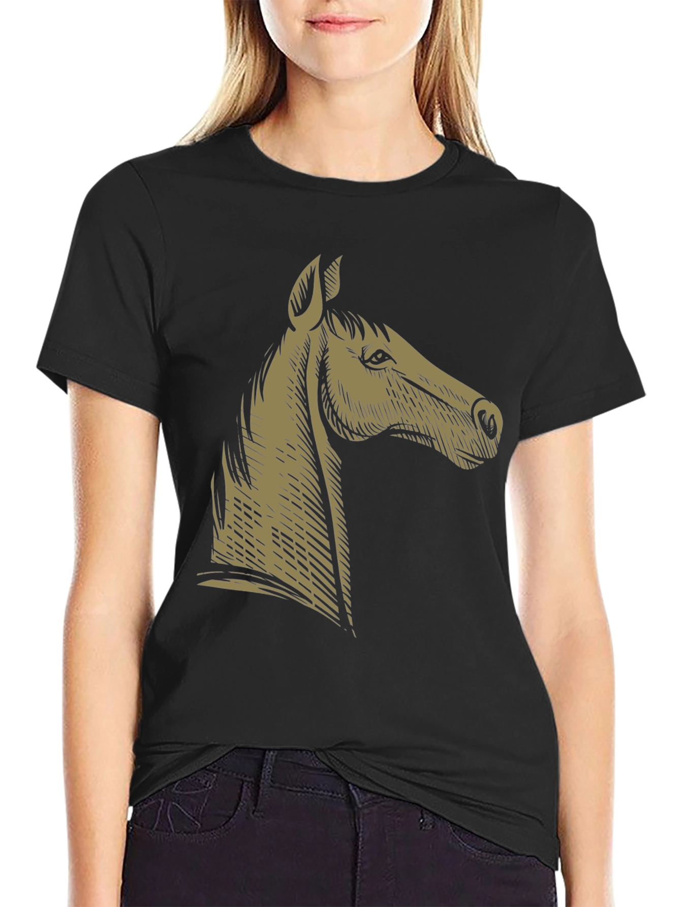 Horse Head Graphic T-Shirt - Mens Short Sleeve Tee