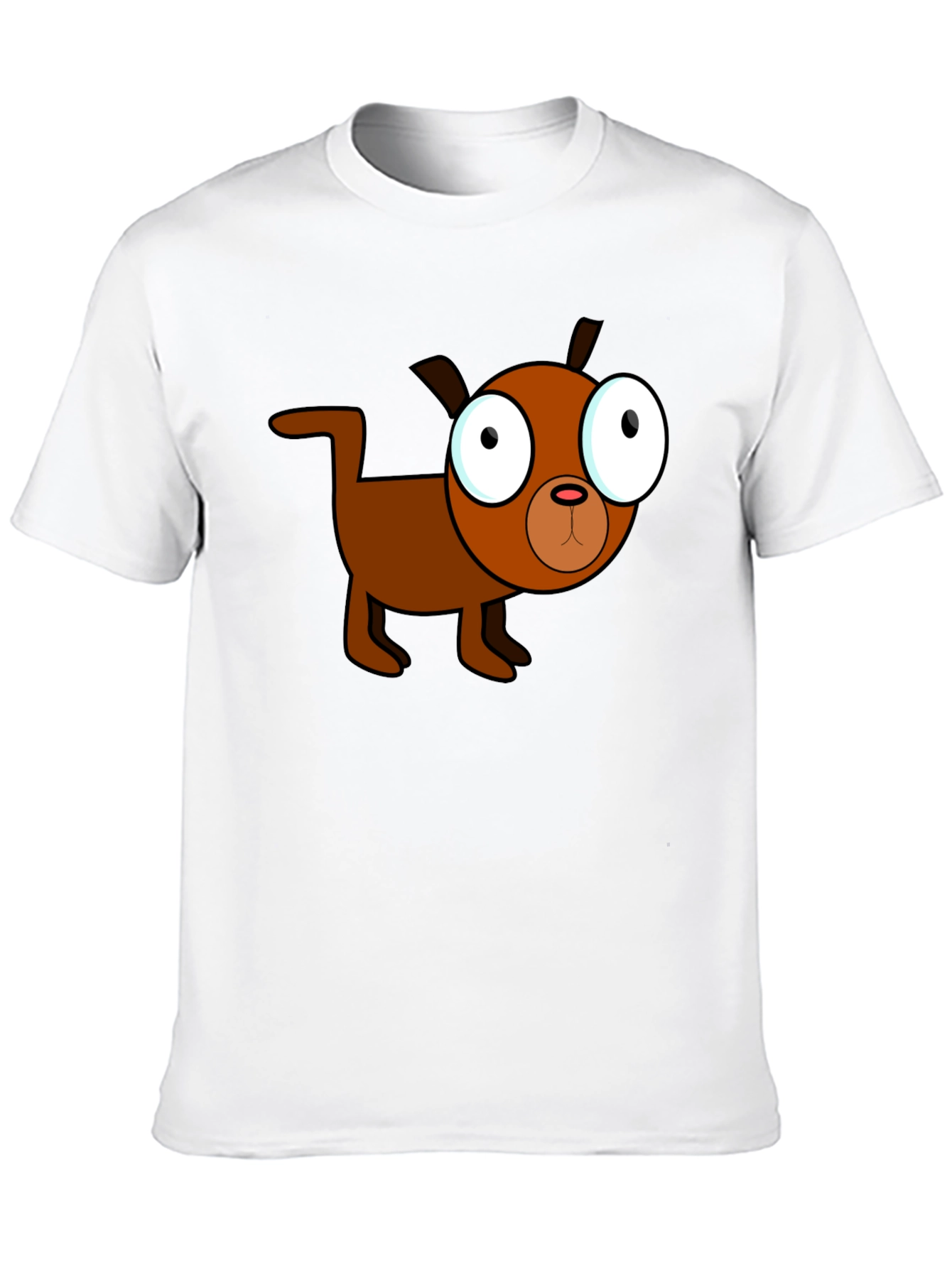 Cartoon Dog Black T-Shirt - Unique Design