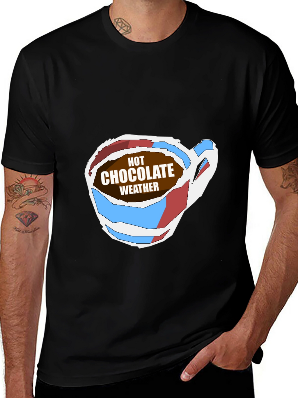 Hot Chocolate Weather Graphic Tee - Soft Black T-Shirt