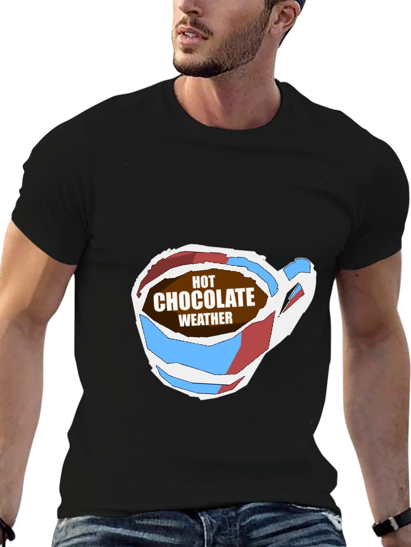 Hot Chocolate Weather Graphic Tee - Soft Black T-Shirt