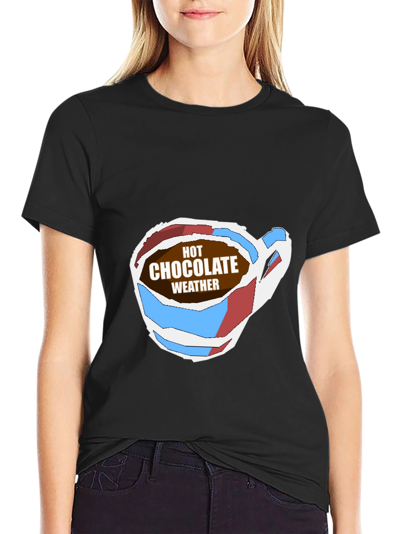 Hot Chocolate Weather Graphic Tee - Soft Black T-Shirt
