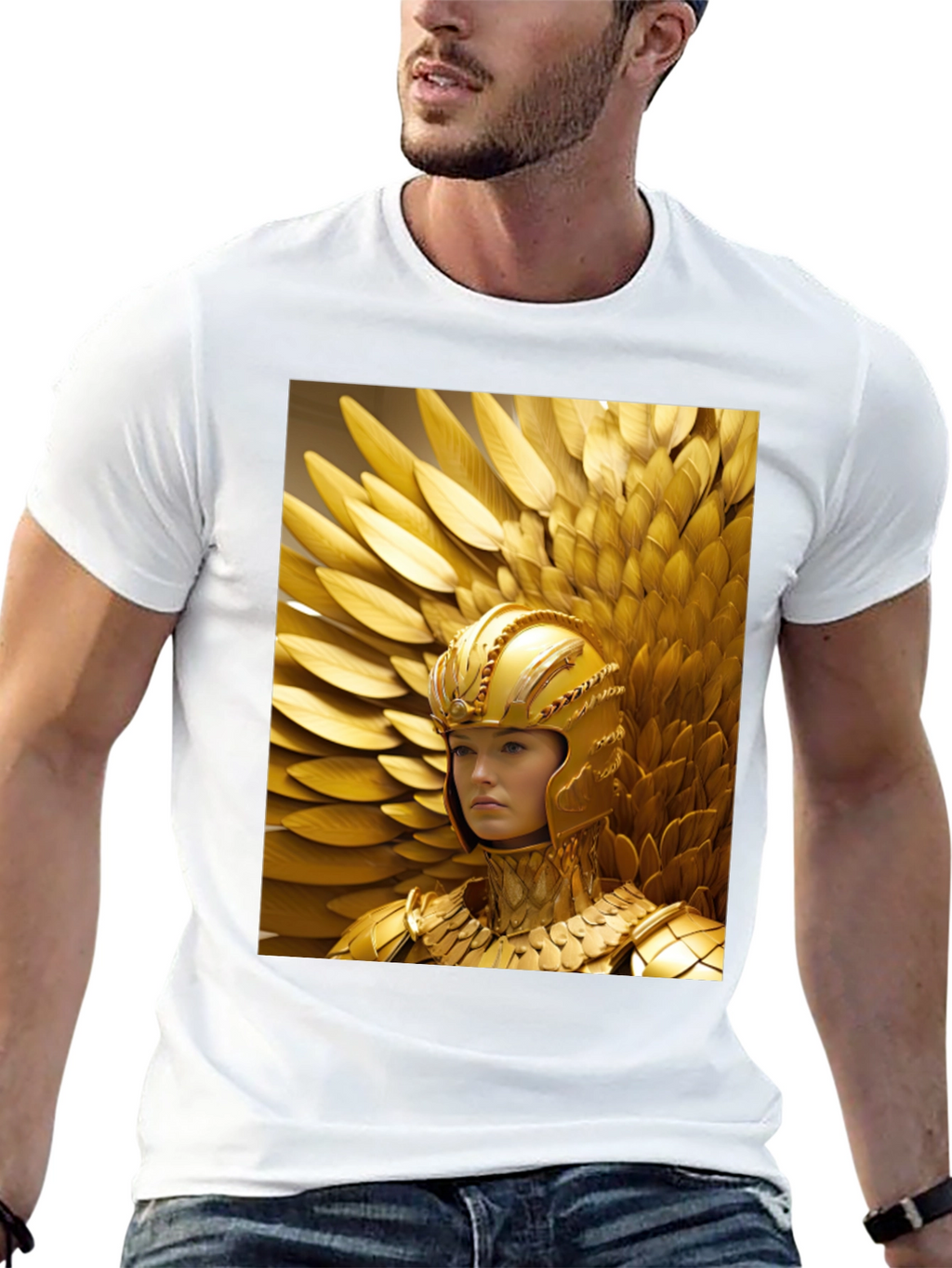 Golden Warrior T-Shirt - Bold Graphic Tee