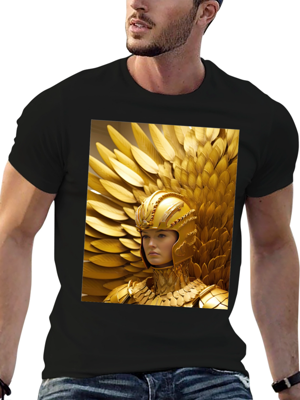 Golden Warrior T-Shirt - Bold Graphic Tee