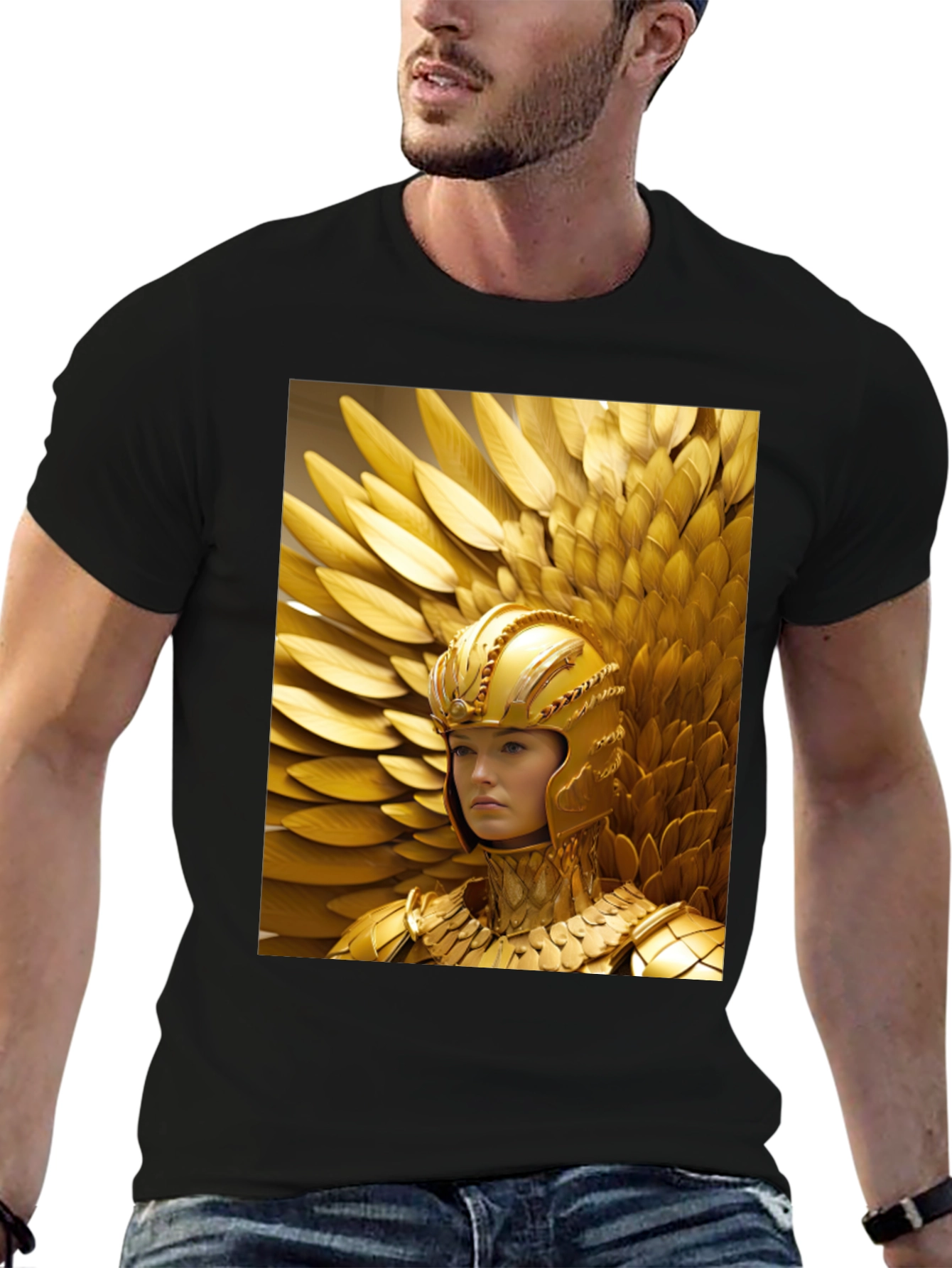 Golden Warrior T-Shirt - Bold Graphic Tee